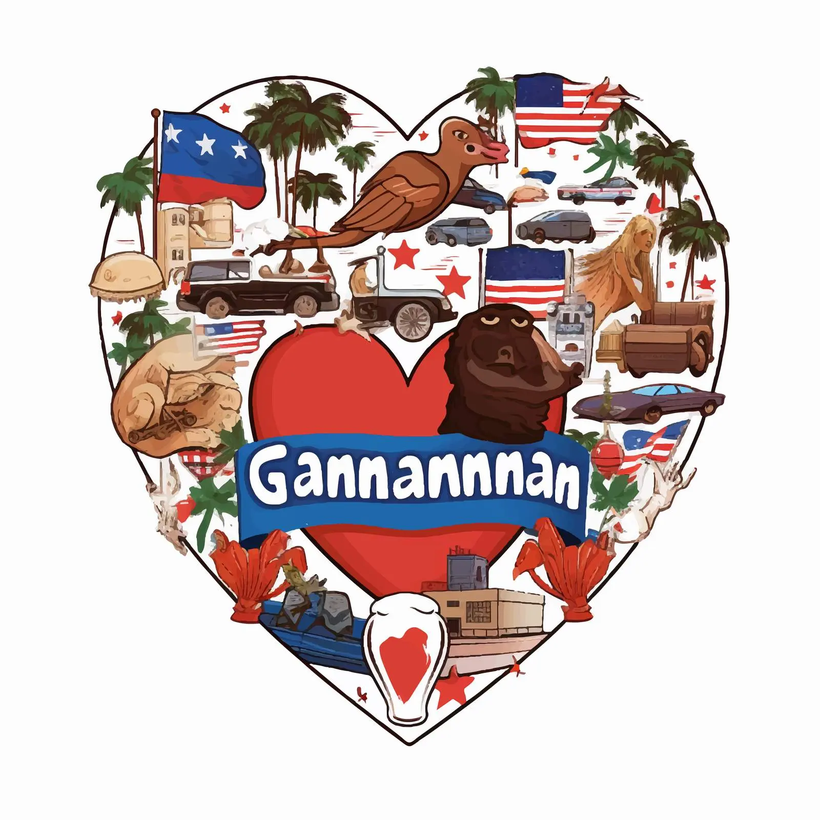 I Love Gambia Patriotic Cartoon Vector Bundle — free download from Dotvec