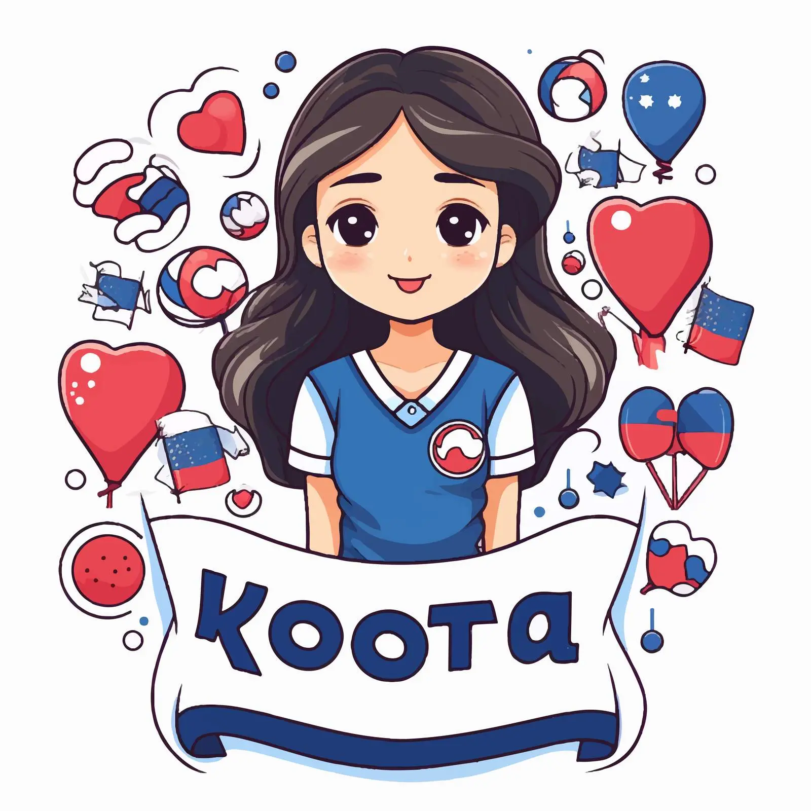 Patriotic Cartoon Vectors of South Korea – free modern vectors image from Dotvec