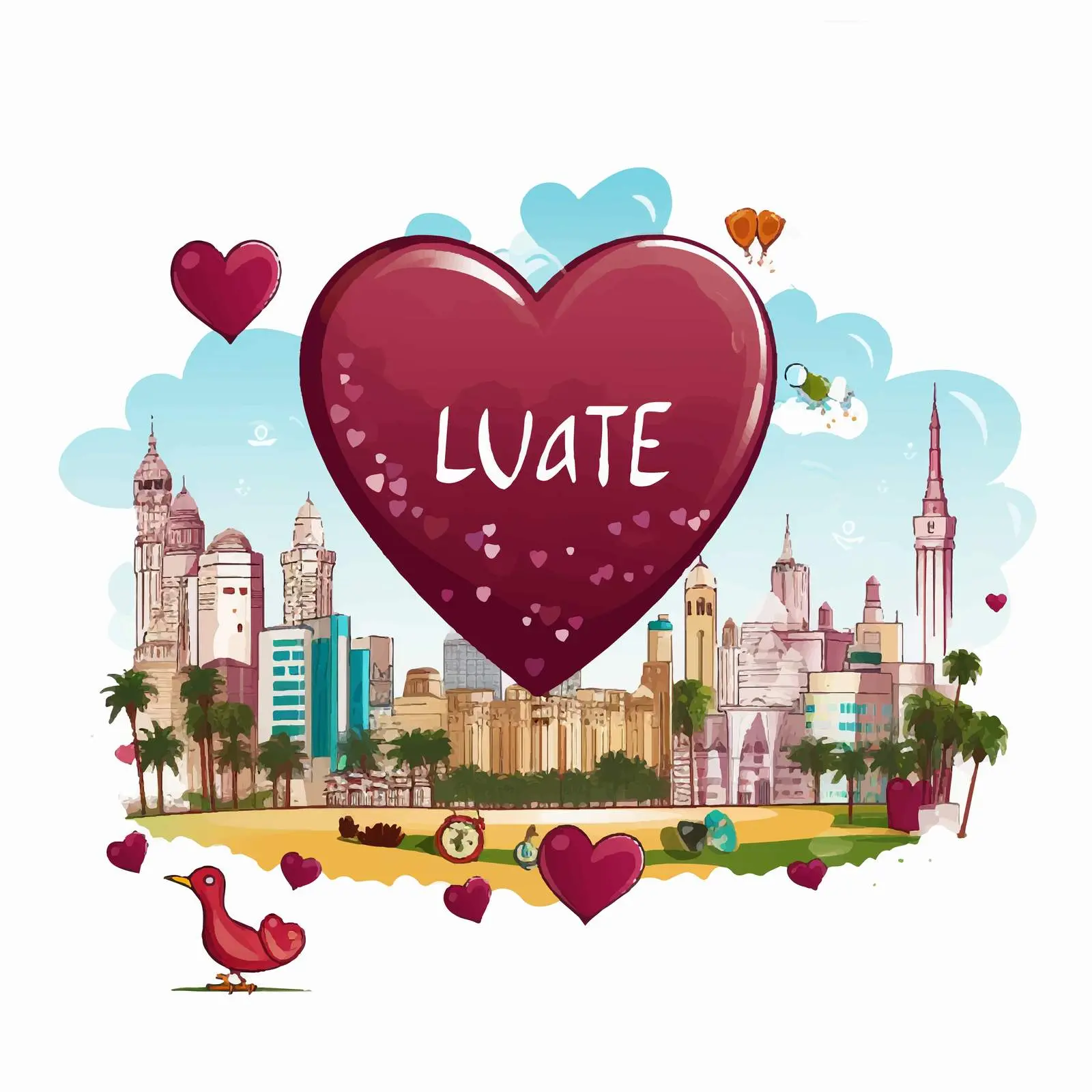 Qatar Love Cartoon Vector Design Bundle — free download from Dotvec