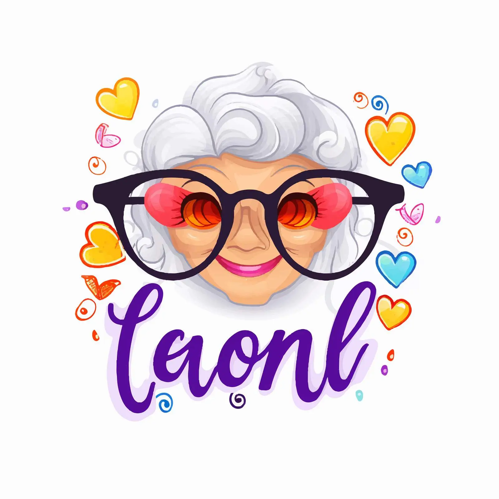 Calligraphic I Love You Grandma Vector Art — free download from Dotvec