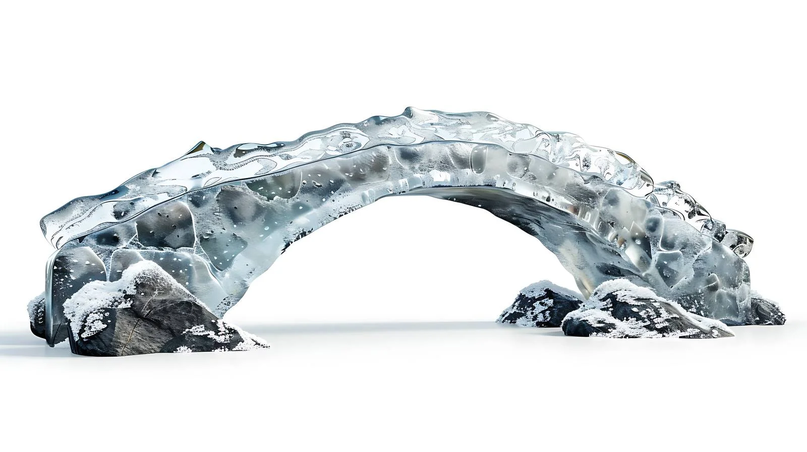 Frozen Landscape Bridge on White Background — free download from Dotvec