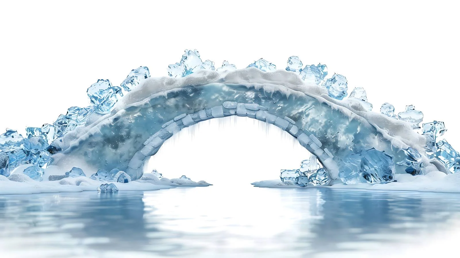 Isolated Ice Bridge Landscape on White — free download from Dotvec