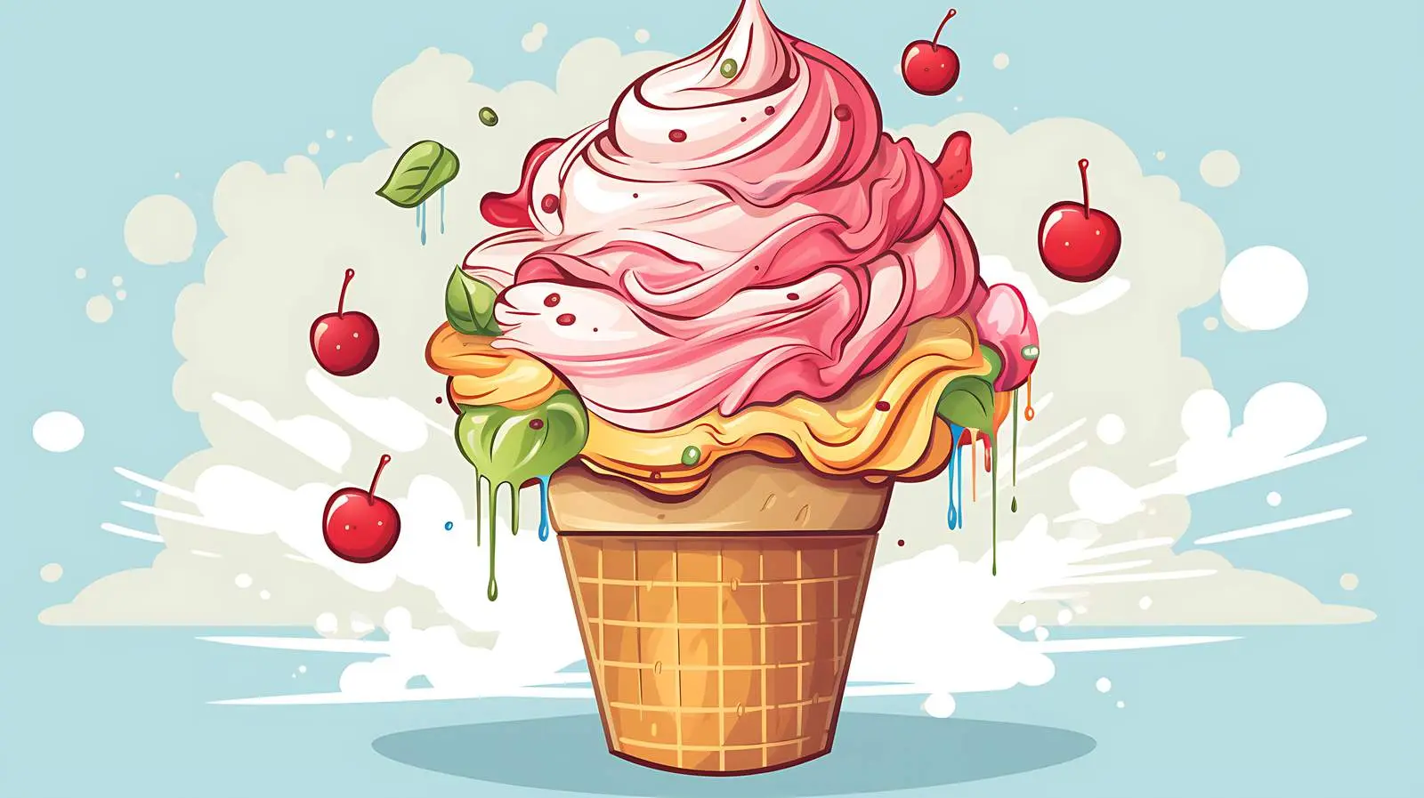 Retro Ice Cream Burst Poster — free download from Dotvec