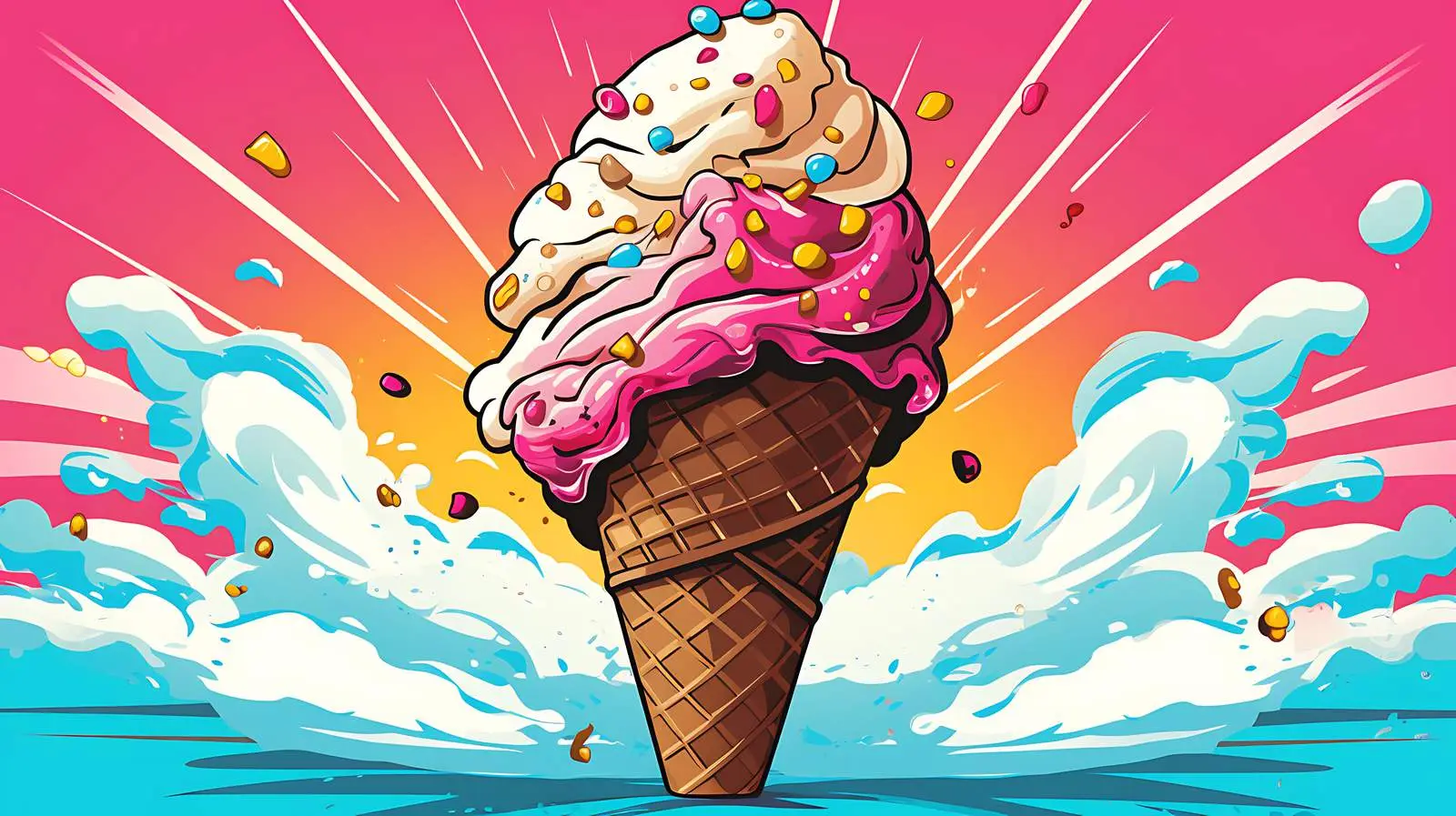 Retro Ice Cream Poster Vector Illustration — free download from Dotvec