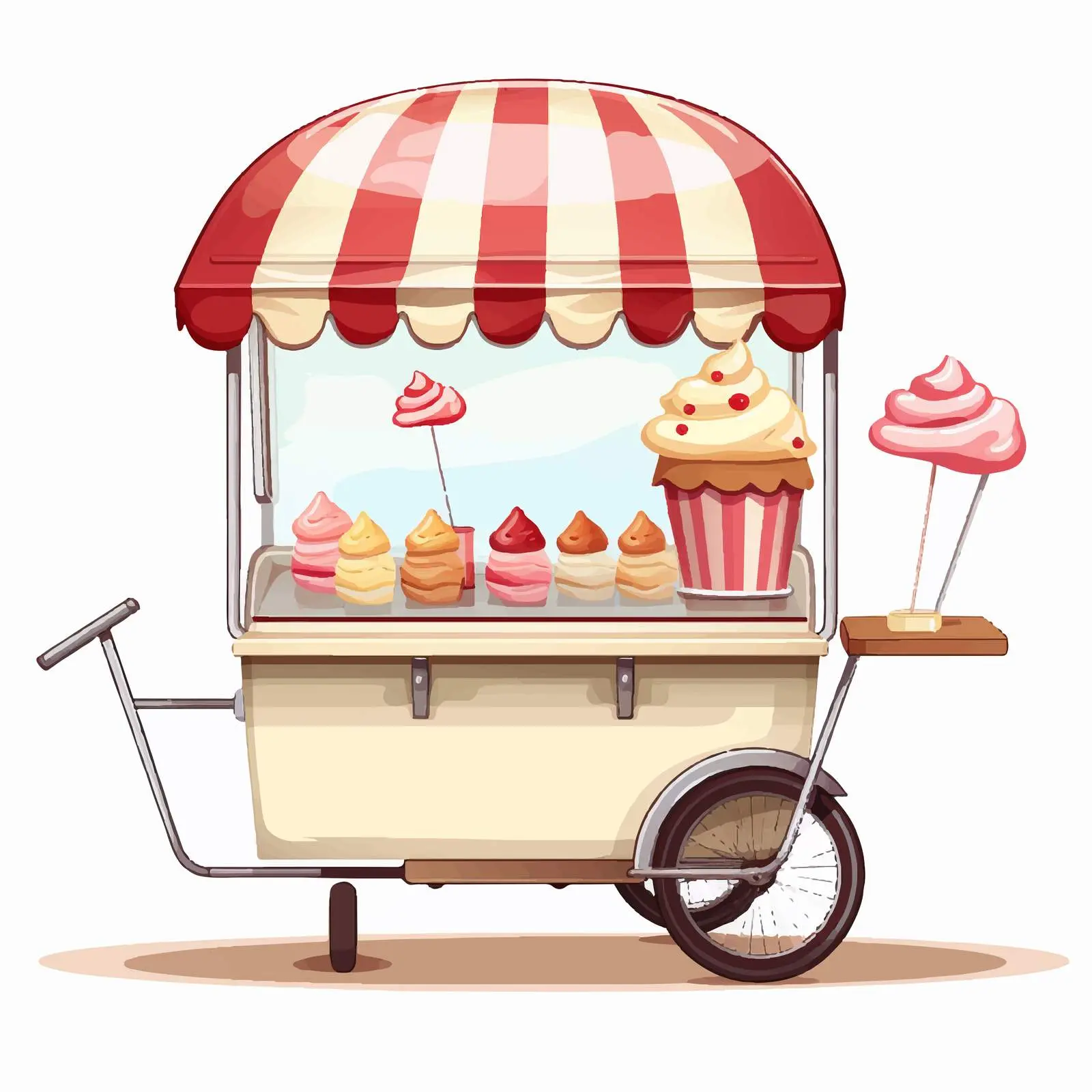 Ice Cream Cart Vector Illustration on White Background — free download from Dotvec