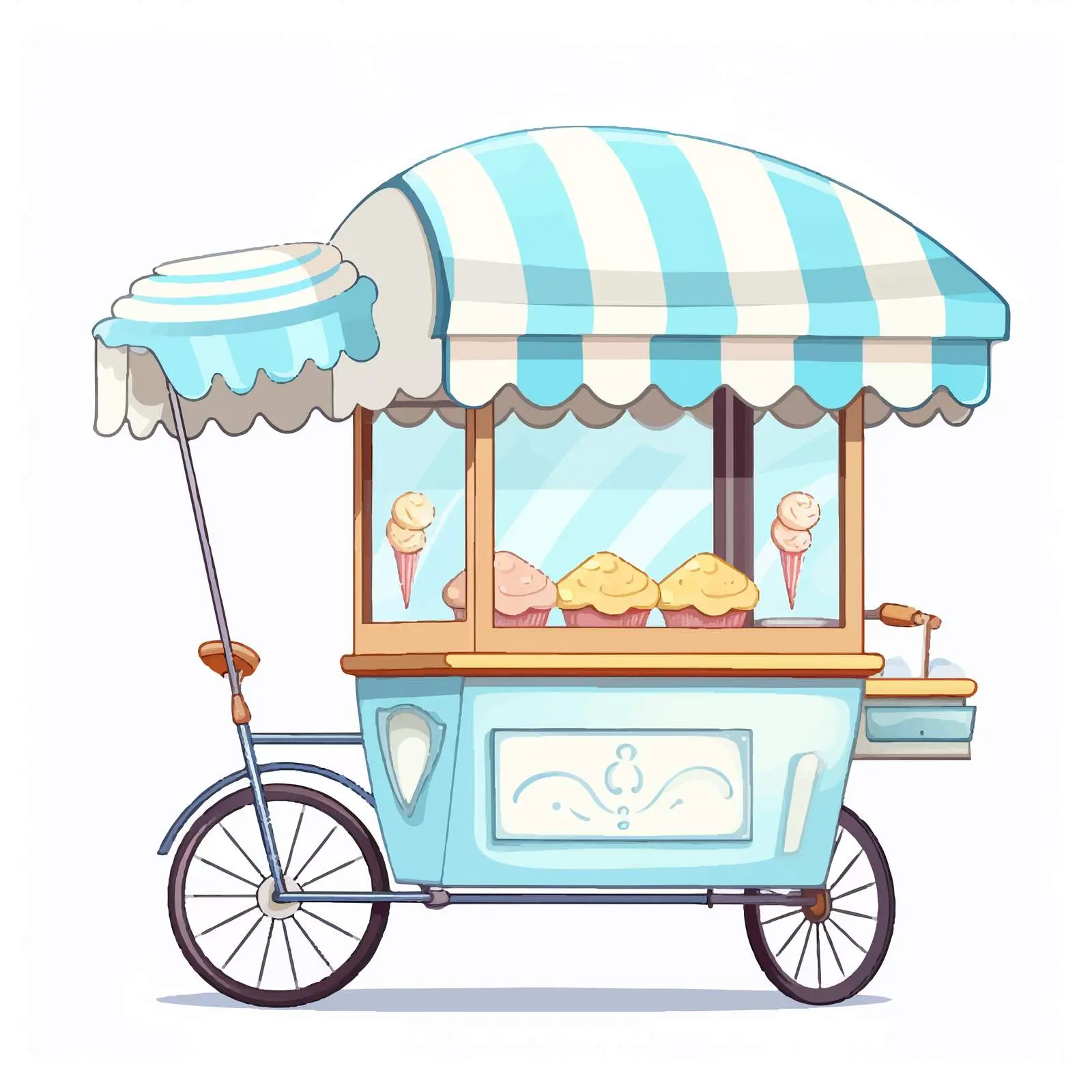 Isolated Ice Cream Cart Vector Illustration – free frozen dessert image from Dotvec