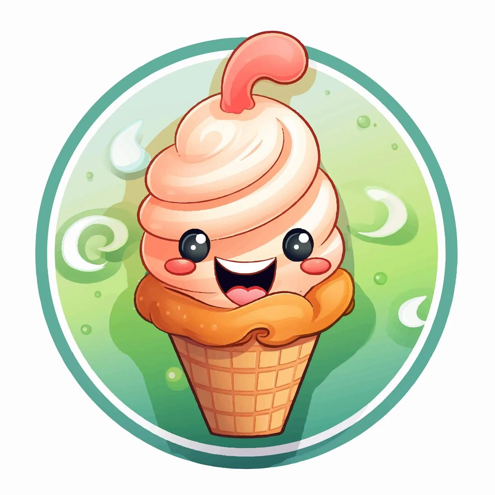 Cute Ice Cream Cartoon Character Illustration — free download from Dotvec