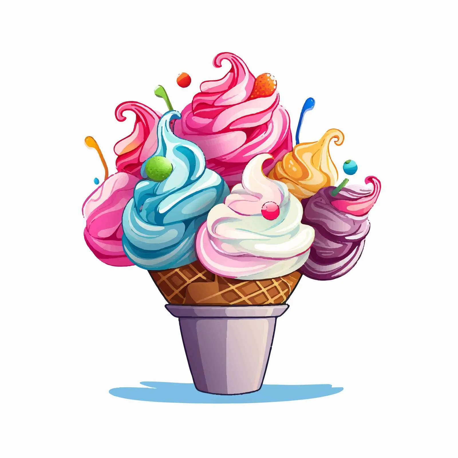 Isolated Ice Cream Line Vector Illustration – free frozen dessert image from Dotvec