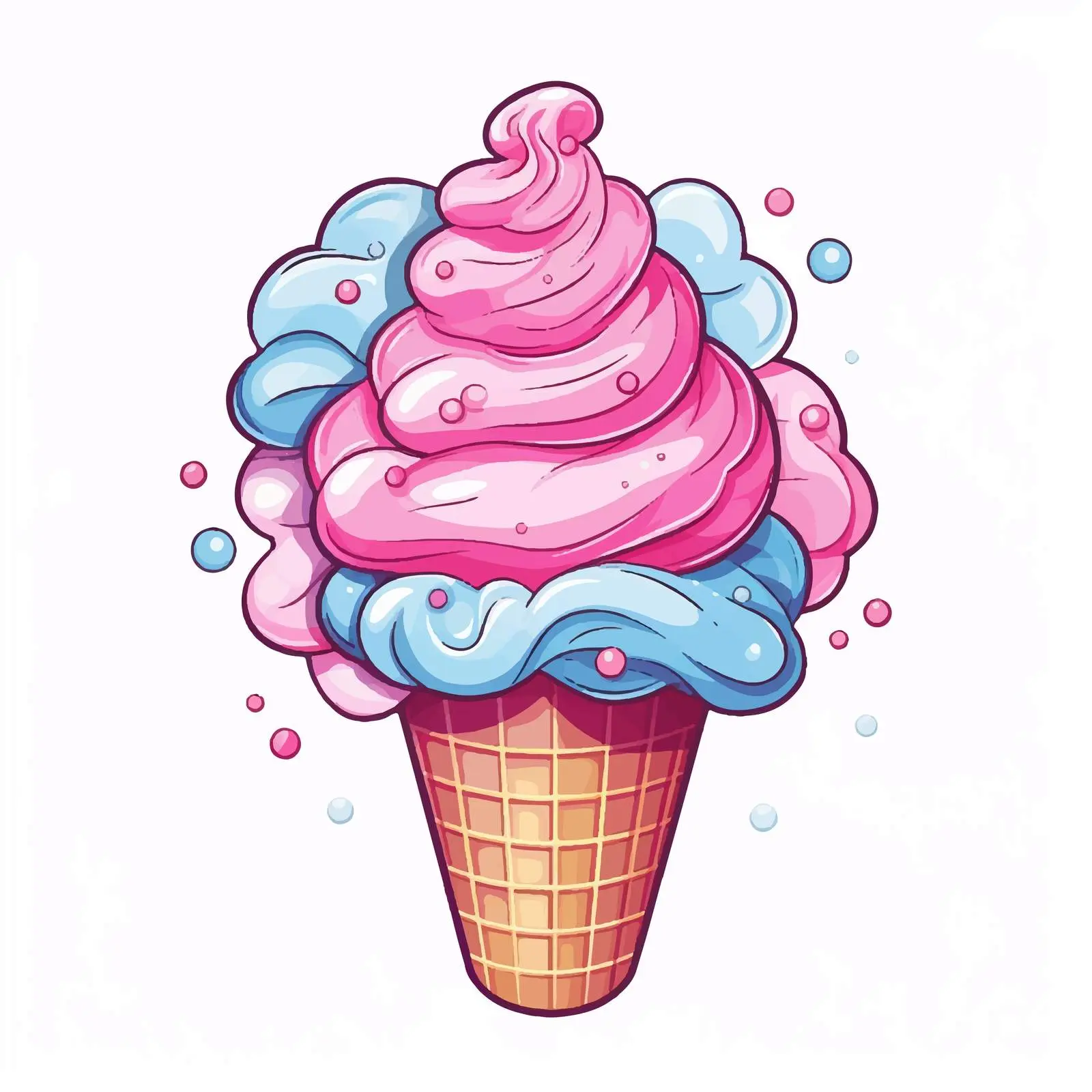Ice Cream Line Vector Illustration on White Background — free download from Dotvec