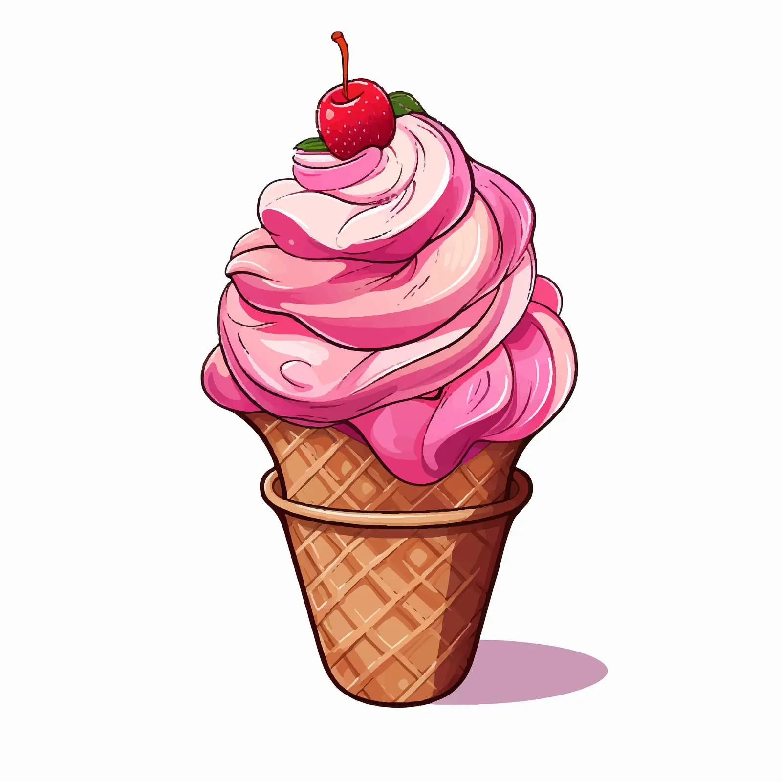Isolated Vector Ice Cream Line Illustration — free download from Dotvec