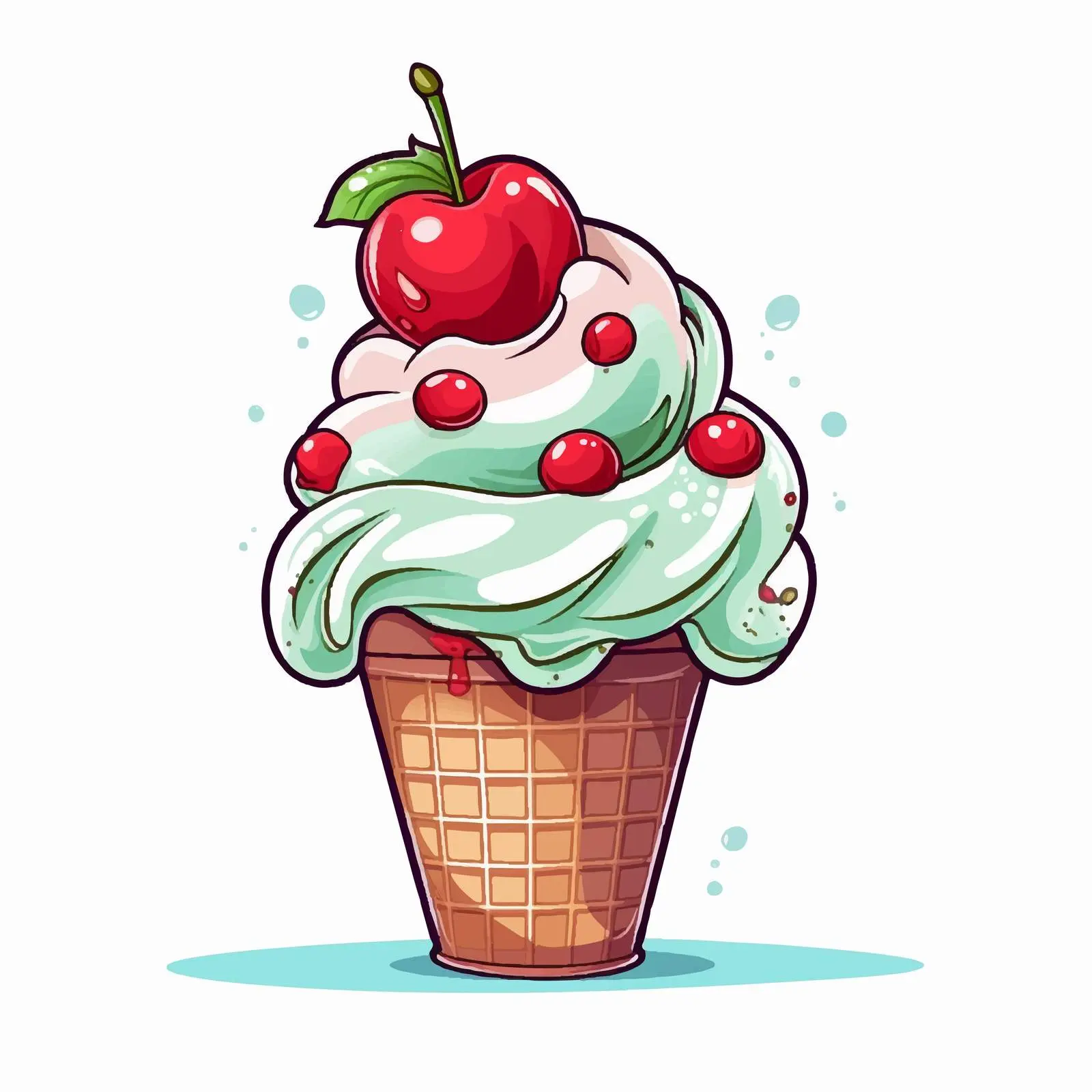 Cartoon Ice Cream Outline Vector Illustration — free download from Dotvec