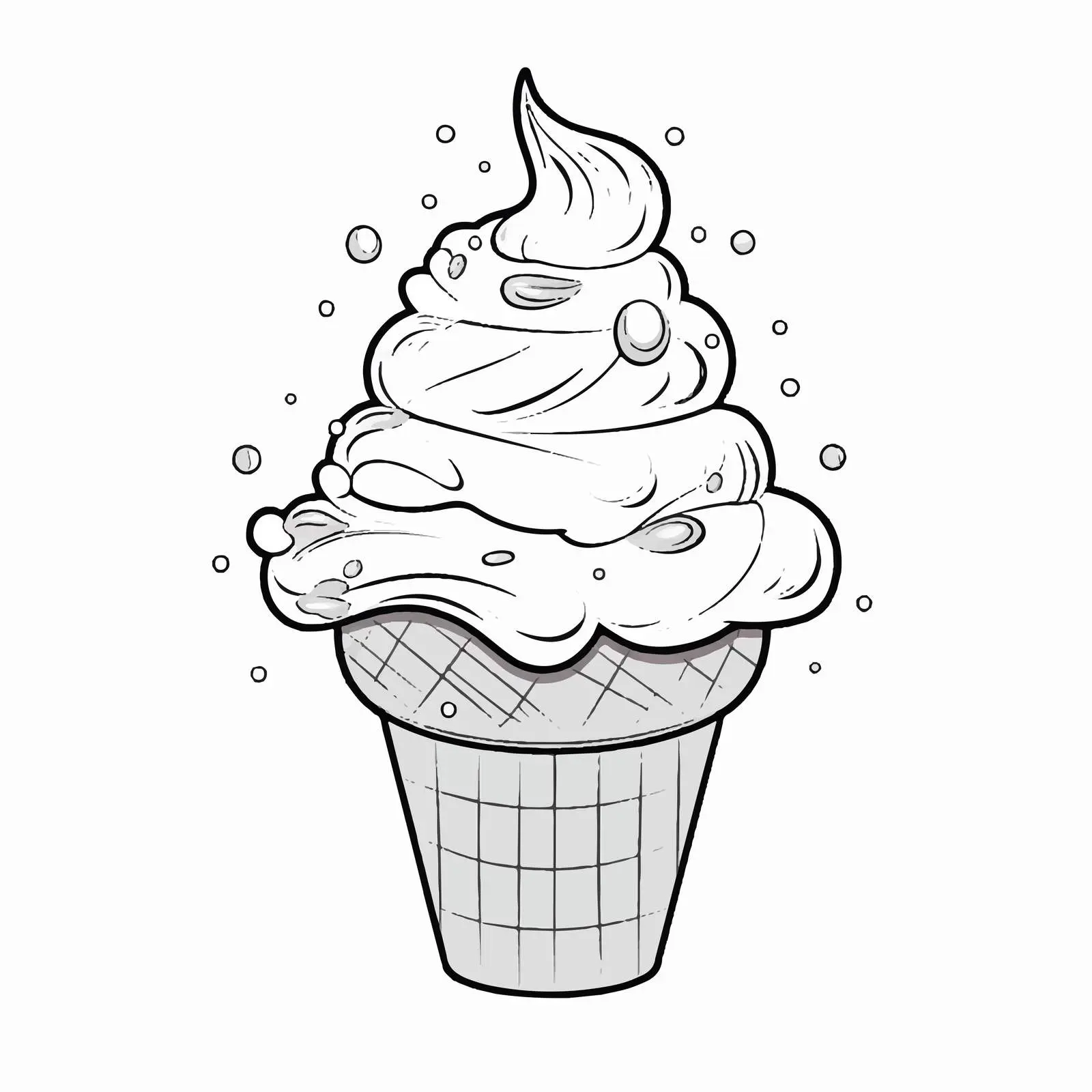 Cartoon Ice Cream Vector Outline Illustration — free download from Dotvec