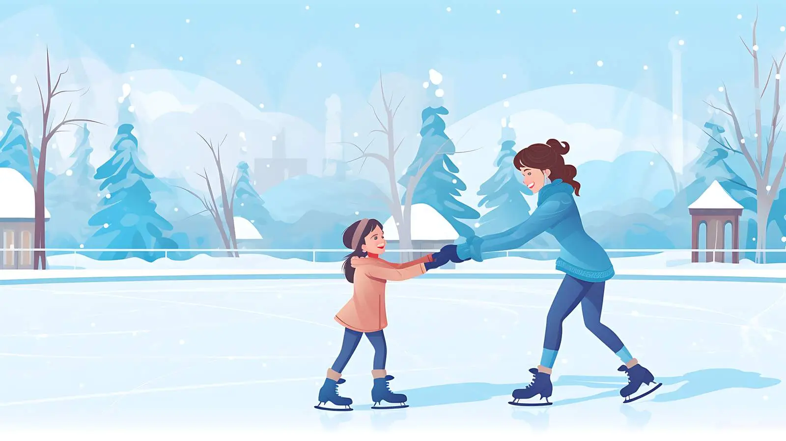 Ice Skating Lesson Outdoors — free download from Dotvec