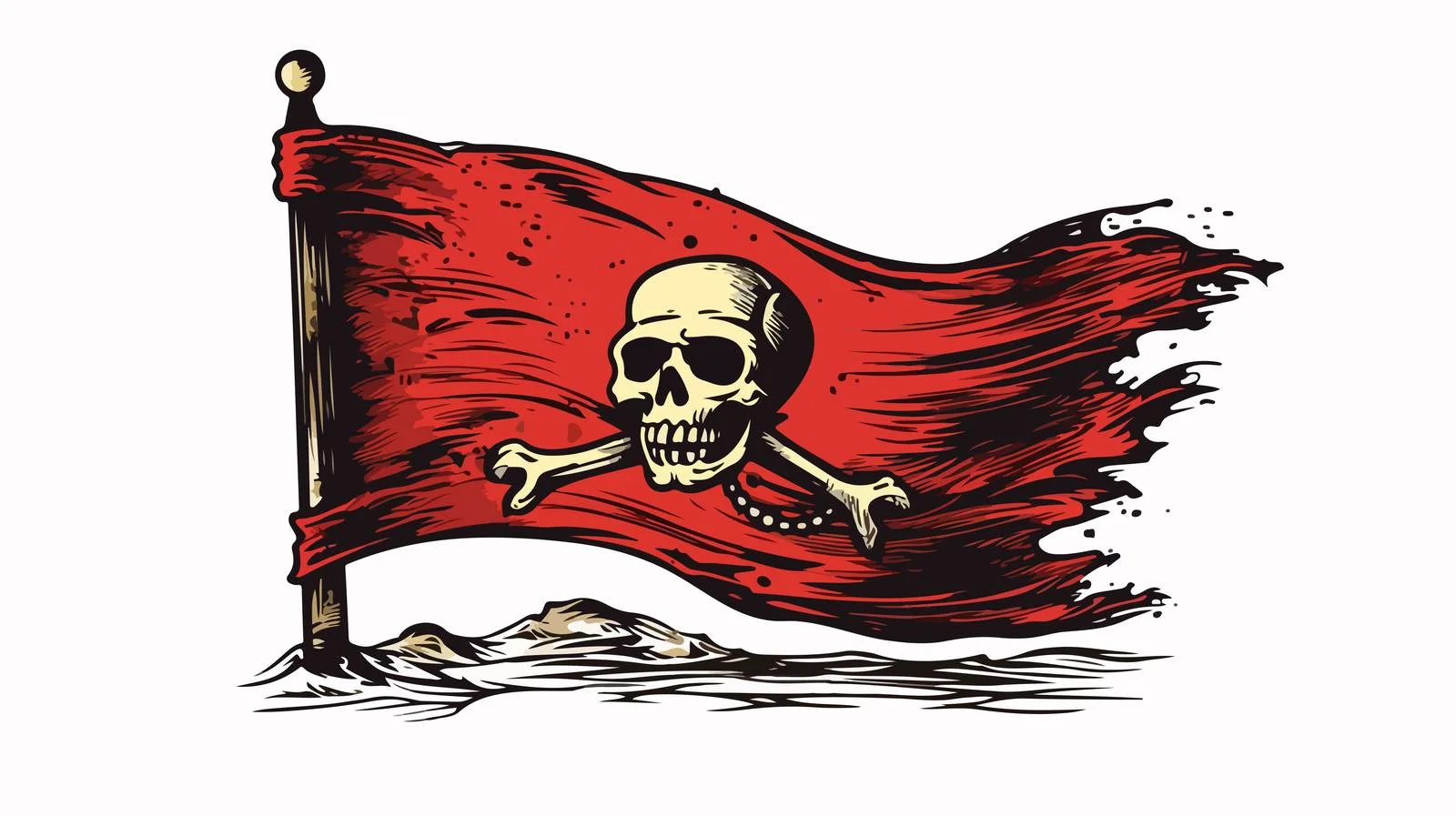 Distressed Pirate Sticker Tattoo Style — free download from Dotvec