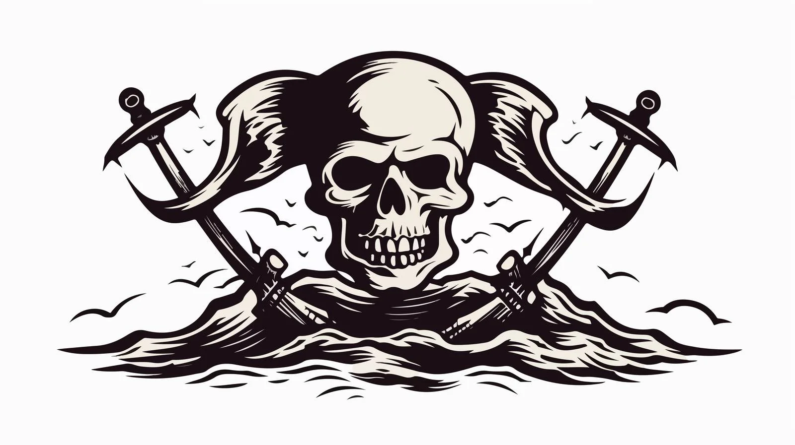 Distressed Pirate Sticker Tattoo Style Image — free download from Dotvec