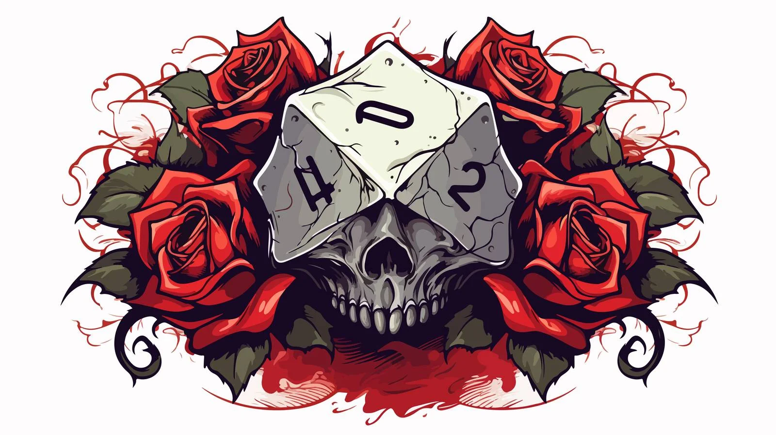Iconic D20 Dice Tattoo Design — free download from Dotvec