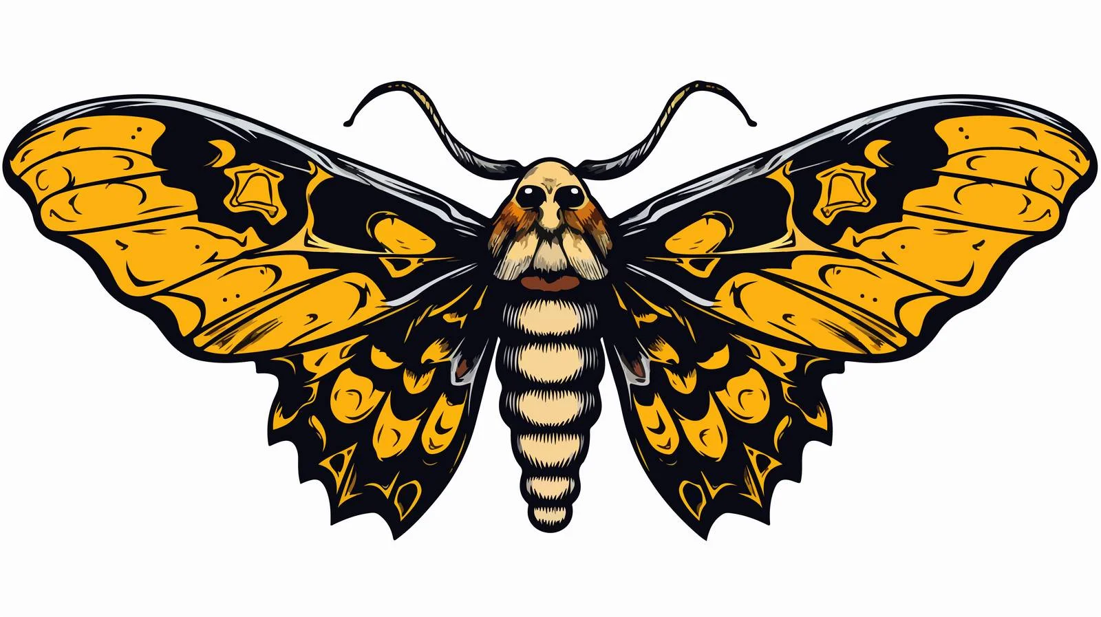Elegant Deaths Head Moth Tattoo – free deaths image from Dotvec