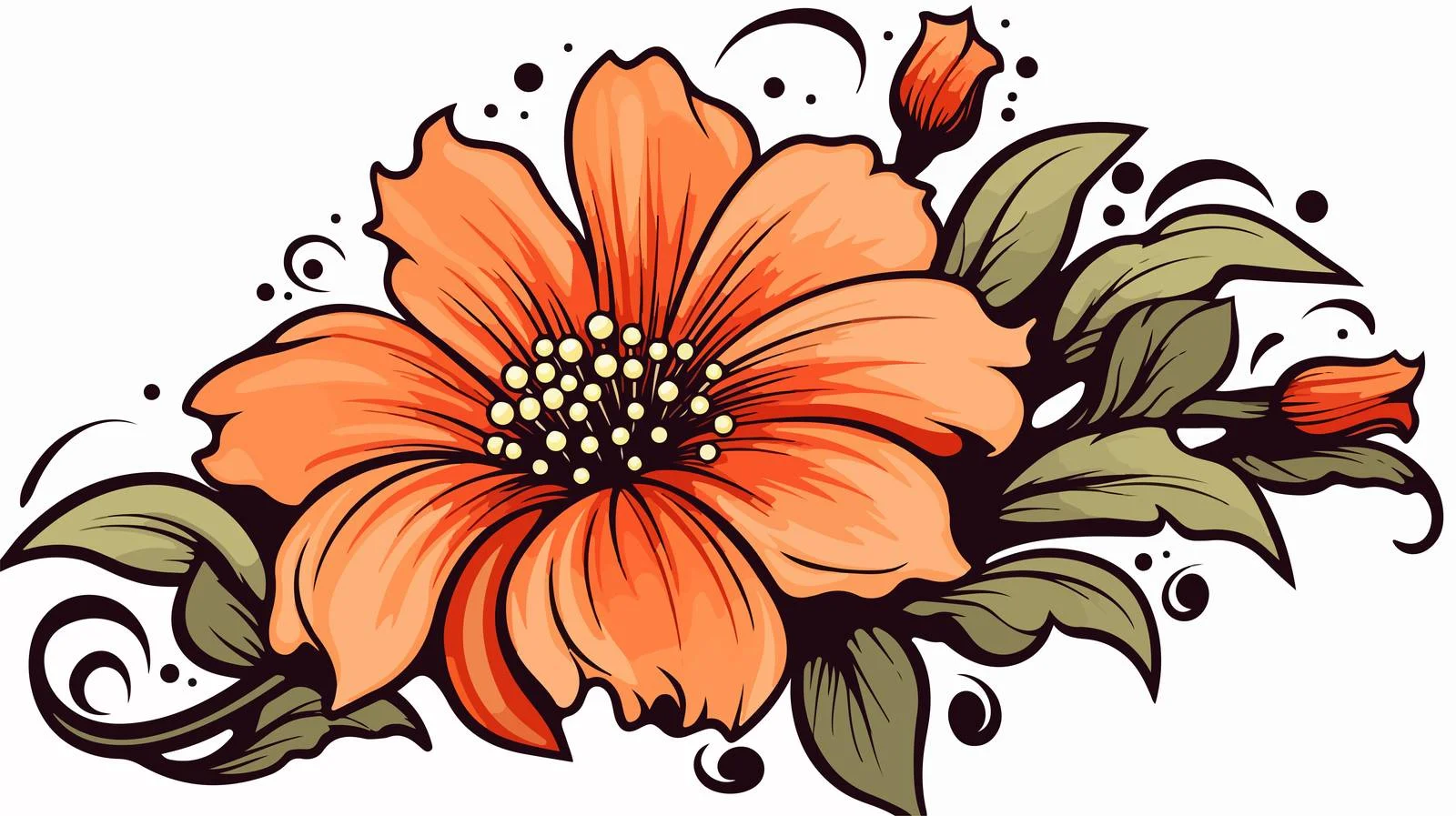 Iconic Flower Tattoo Illustration — free download from Dotvec