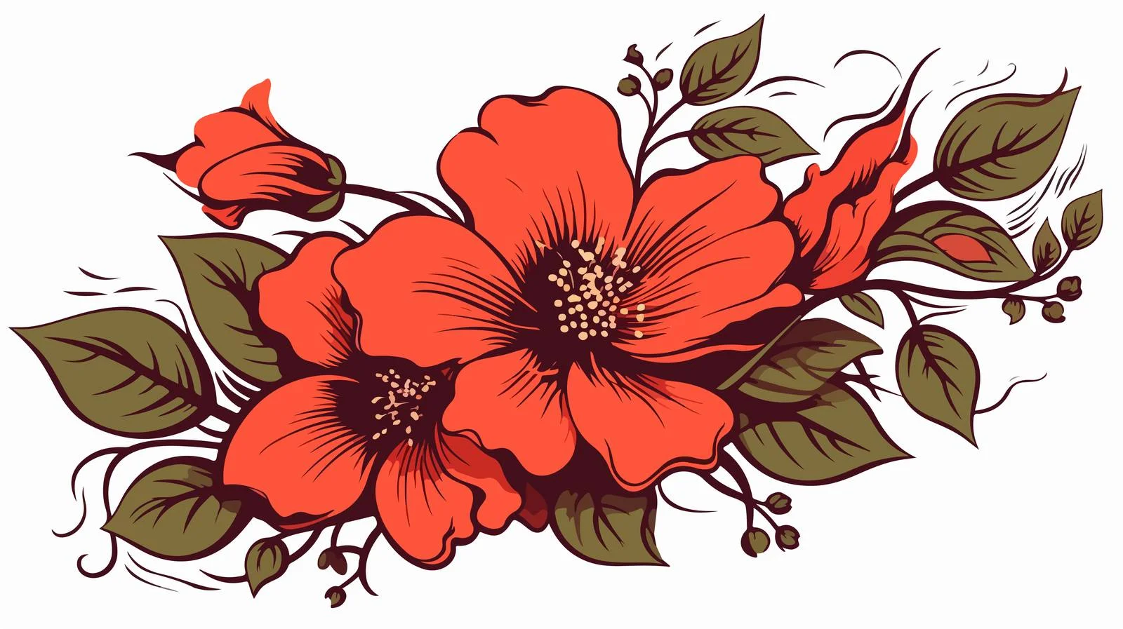 Exquisite Tattoo Flower Illustration — free download from Dotvec