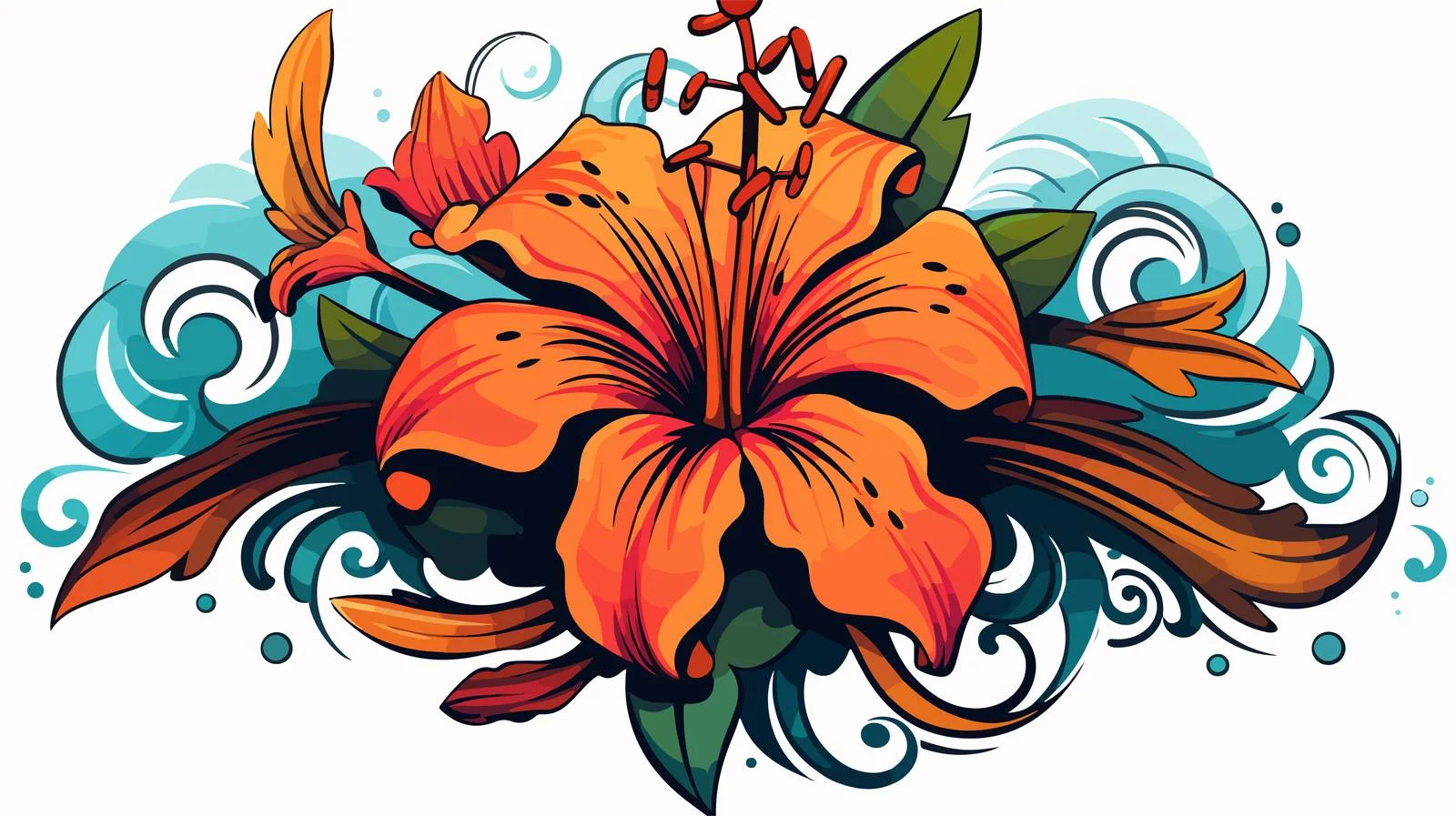 Iconic Flower Tattoo Style Illustration — free download from Dotvec