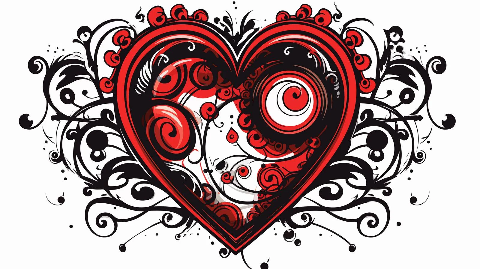 Heart Tattoo Style Vector Illustration — free download from Dotvec