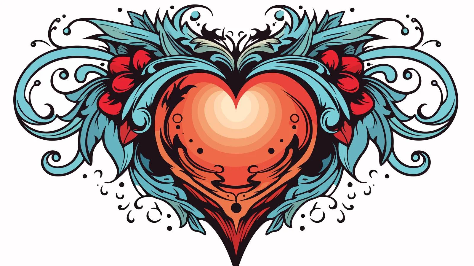 Heart Tattoo Vector Art — free download from Dotvec