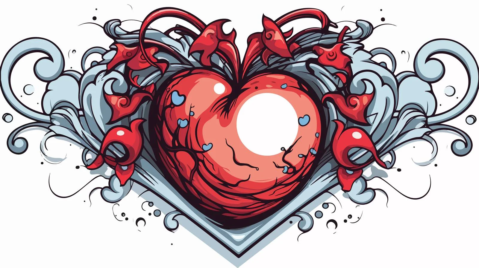 Heart & Banner Tattoo Art — free download from Dotvec