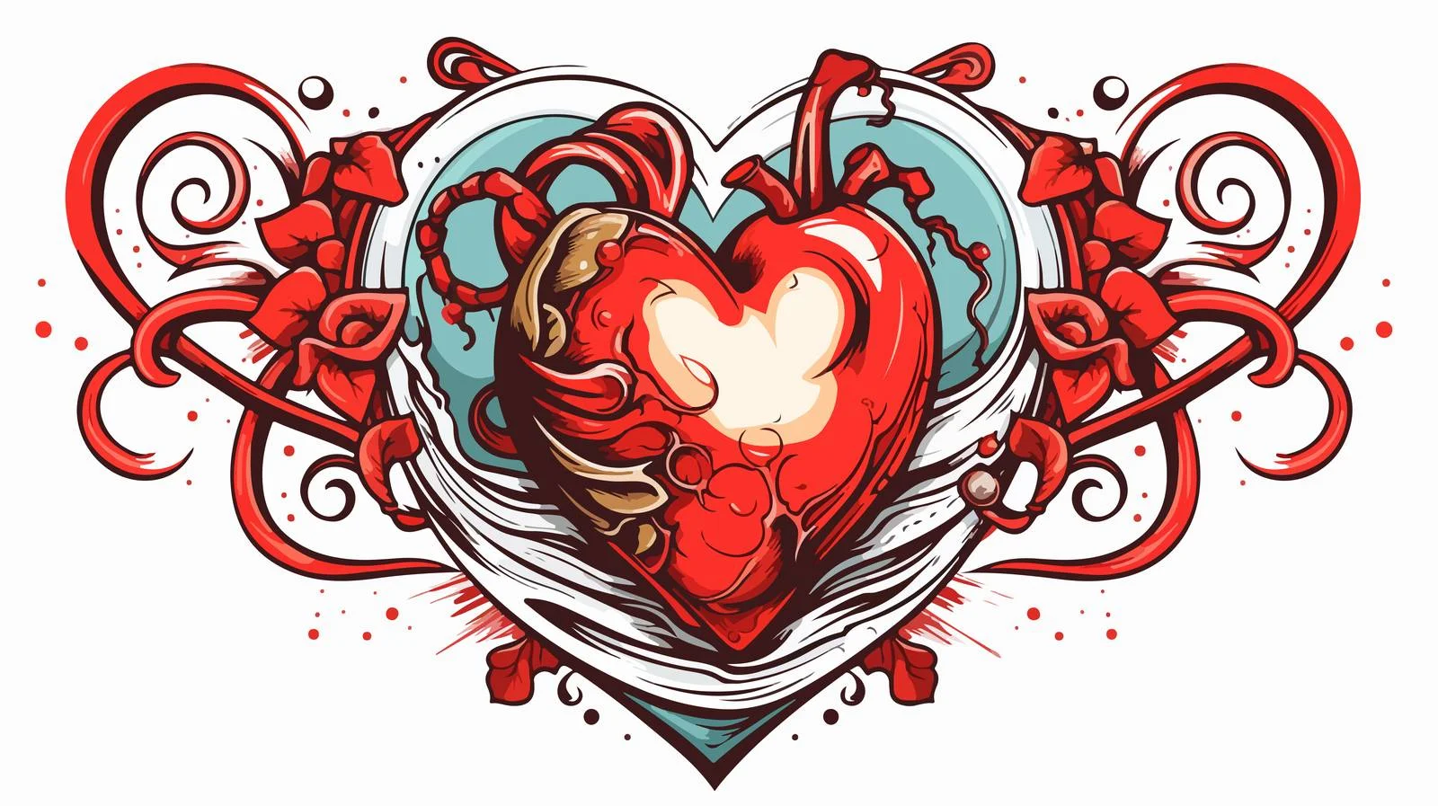 Heart Tattoo Banner Design — free download from Dotvec