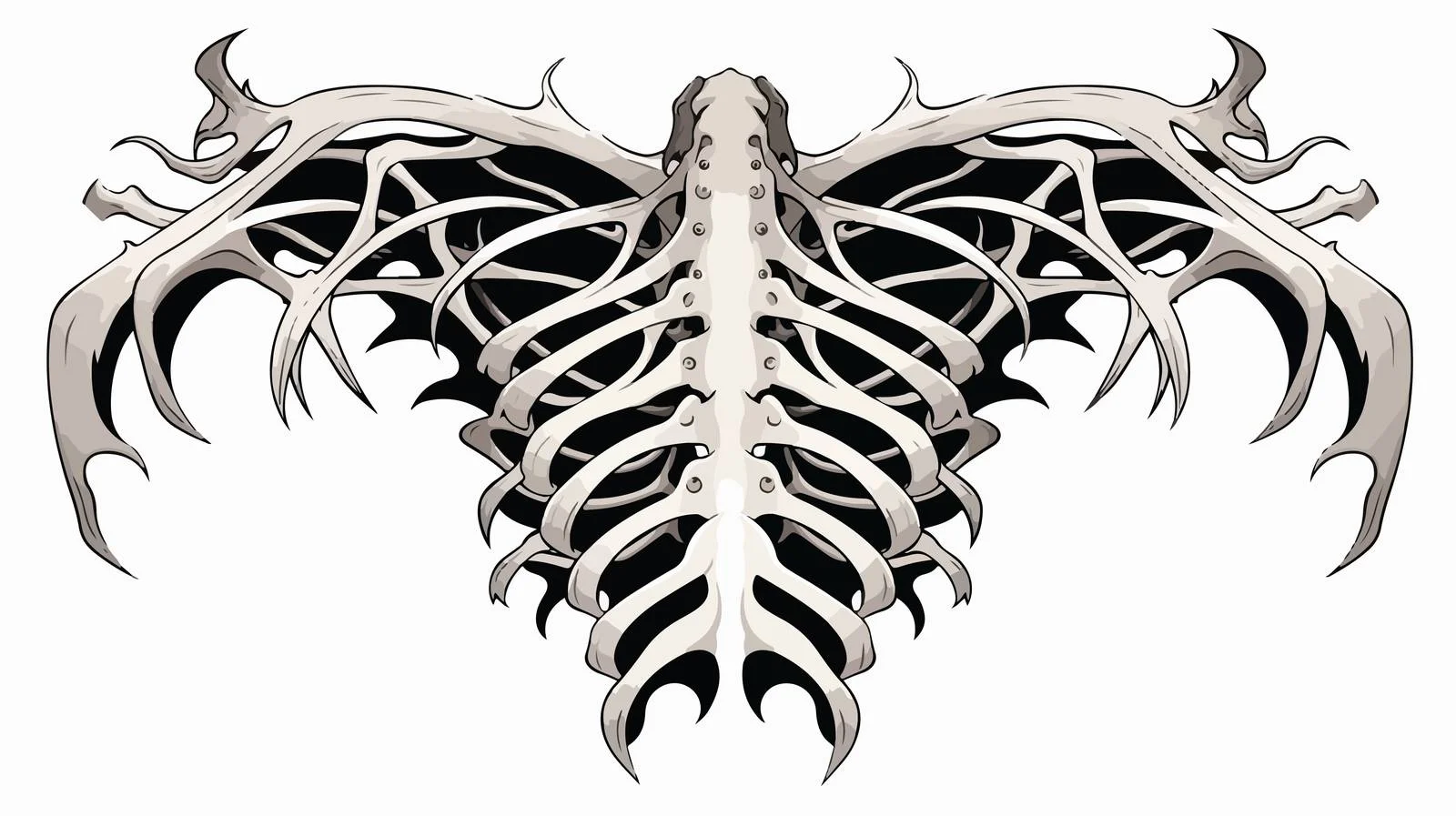 Tattoo Style Rib Cage Vector Illustration — free download from Dotvec