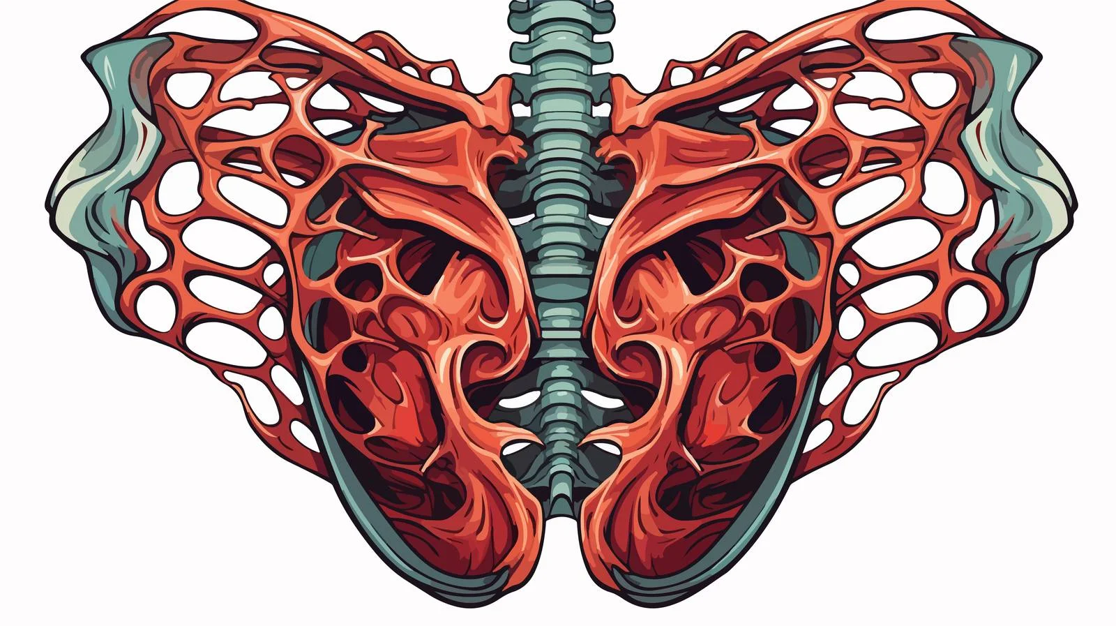 Rib Cage Tattoo Stock Vector Illustration — free download from Dotvec