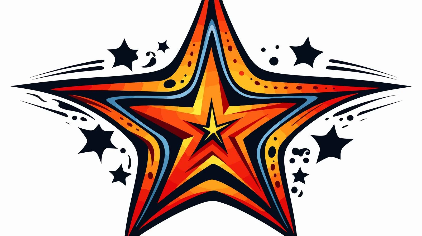 Iconic Star Tattoo Illustration — free download from Dotvec
