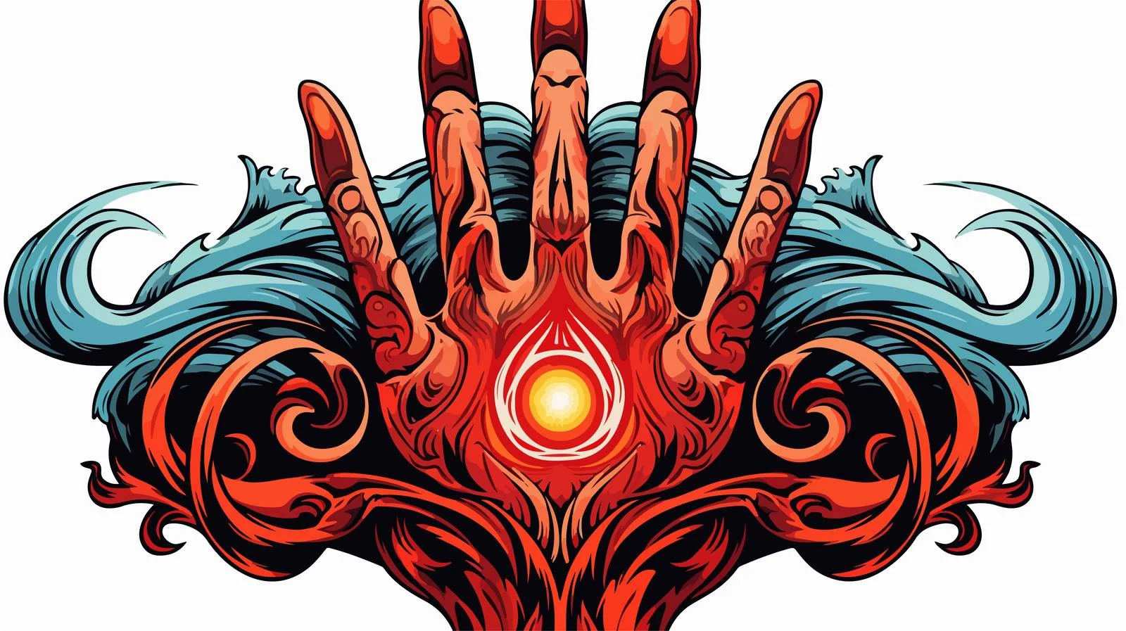 Mystic Hands Tattoo Style Image — free download from Dotvec