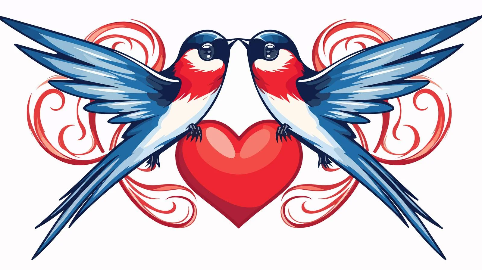 Iconic Swallow Heart Tattoo — free download from Dotvec