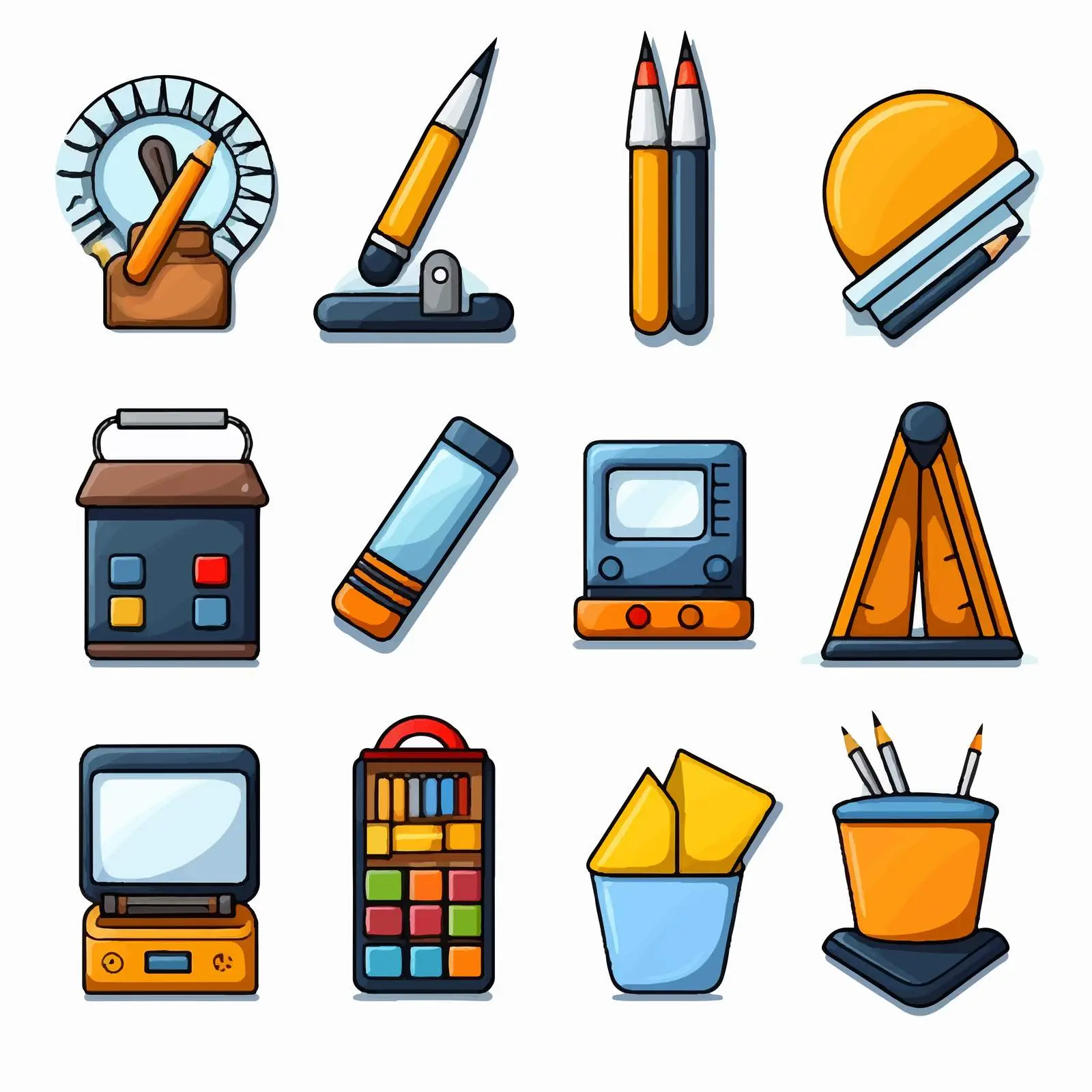 Cartoon Icons and Tools for Graphic Designers — free download from Dotvec