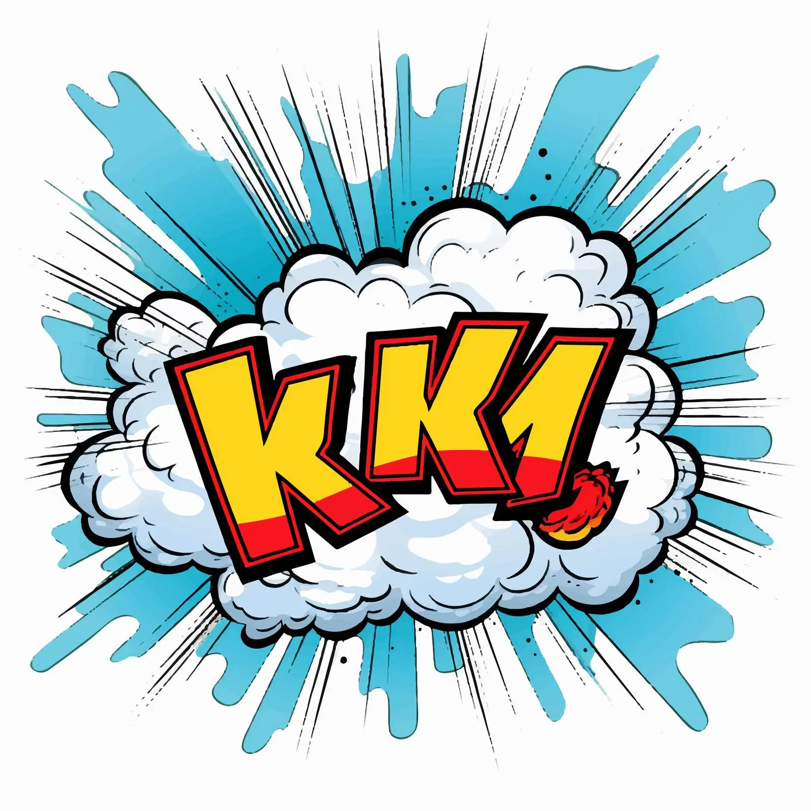 Comic Cloud Explosion Illustration on White Background — free download from Dotvec