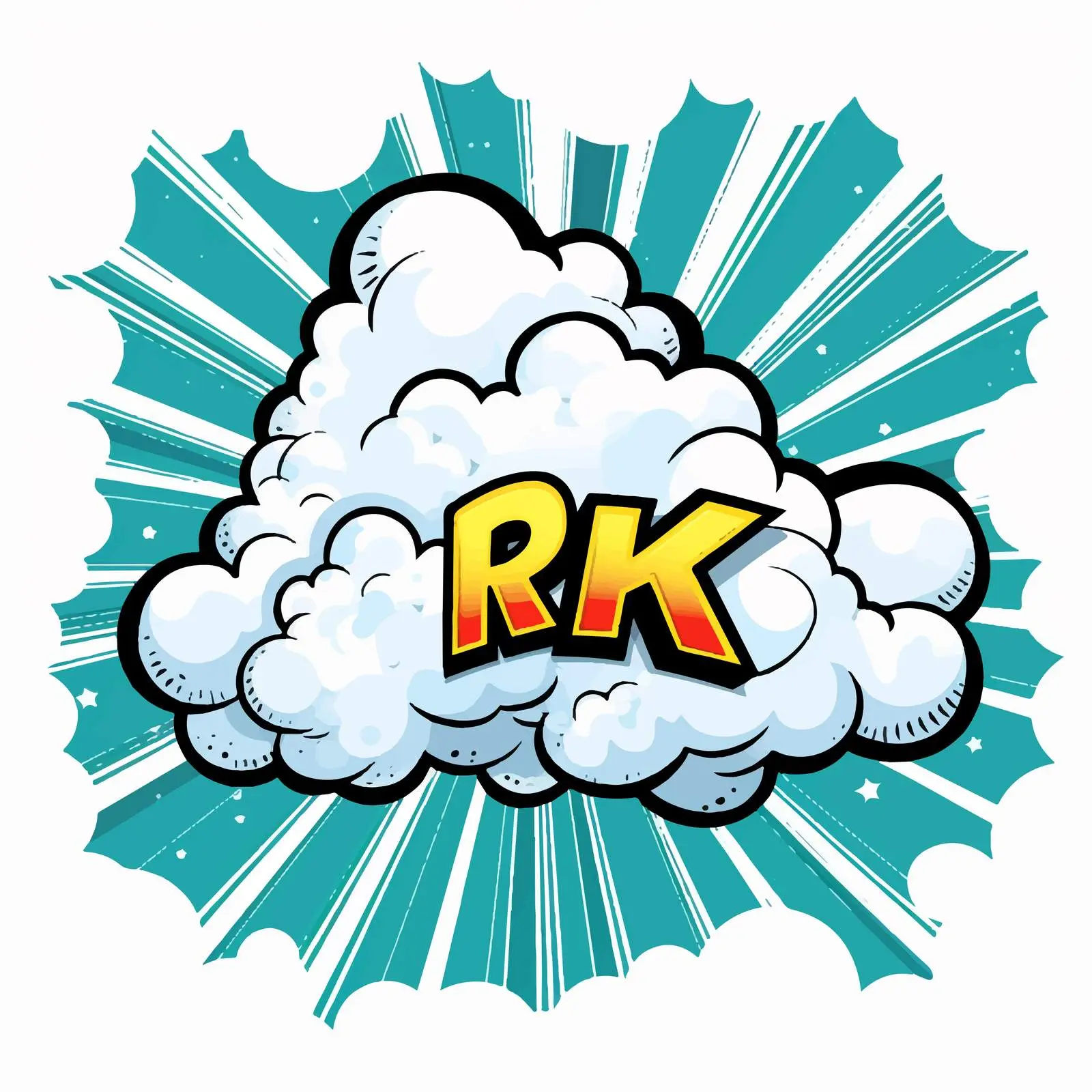 Comic Cloud Explosion Illustration on White Background — free download from Dotvec