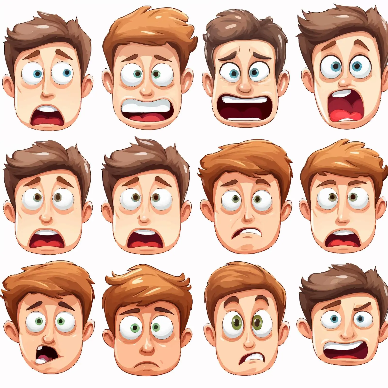 Seamless Facial Expressions Vector Illustration — free download from Dotvec