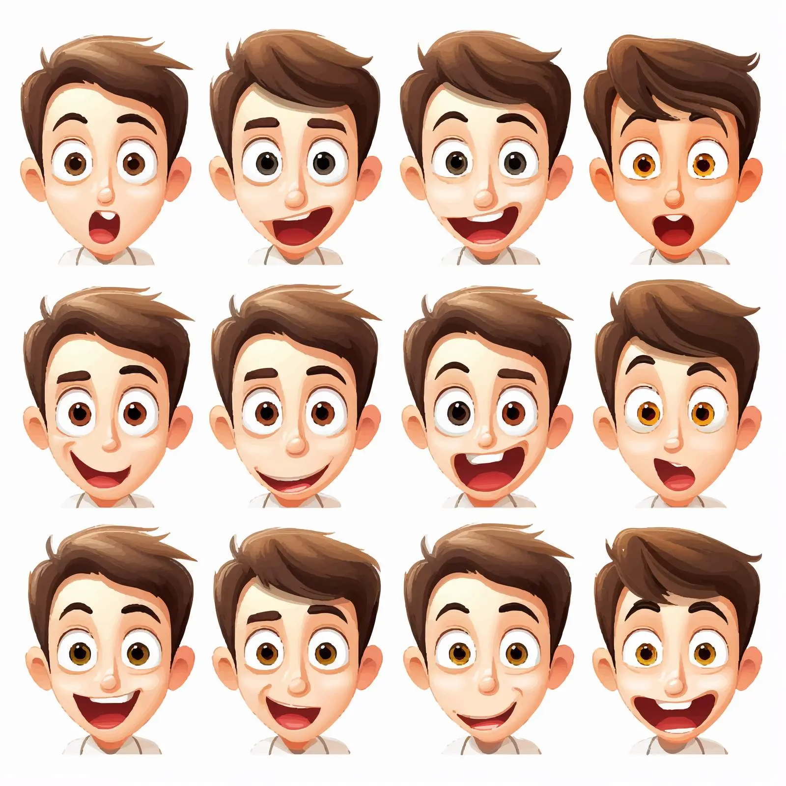 Seamless Facial Expressions Vector Illustration — free download from Dotvec