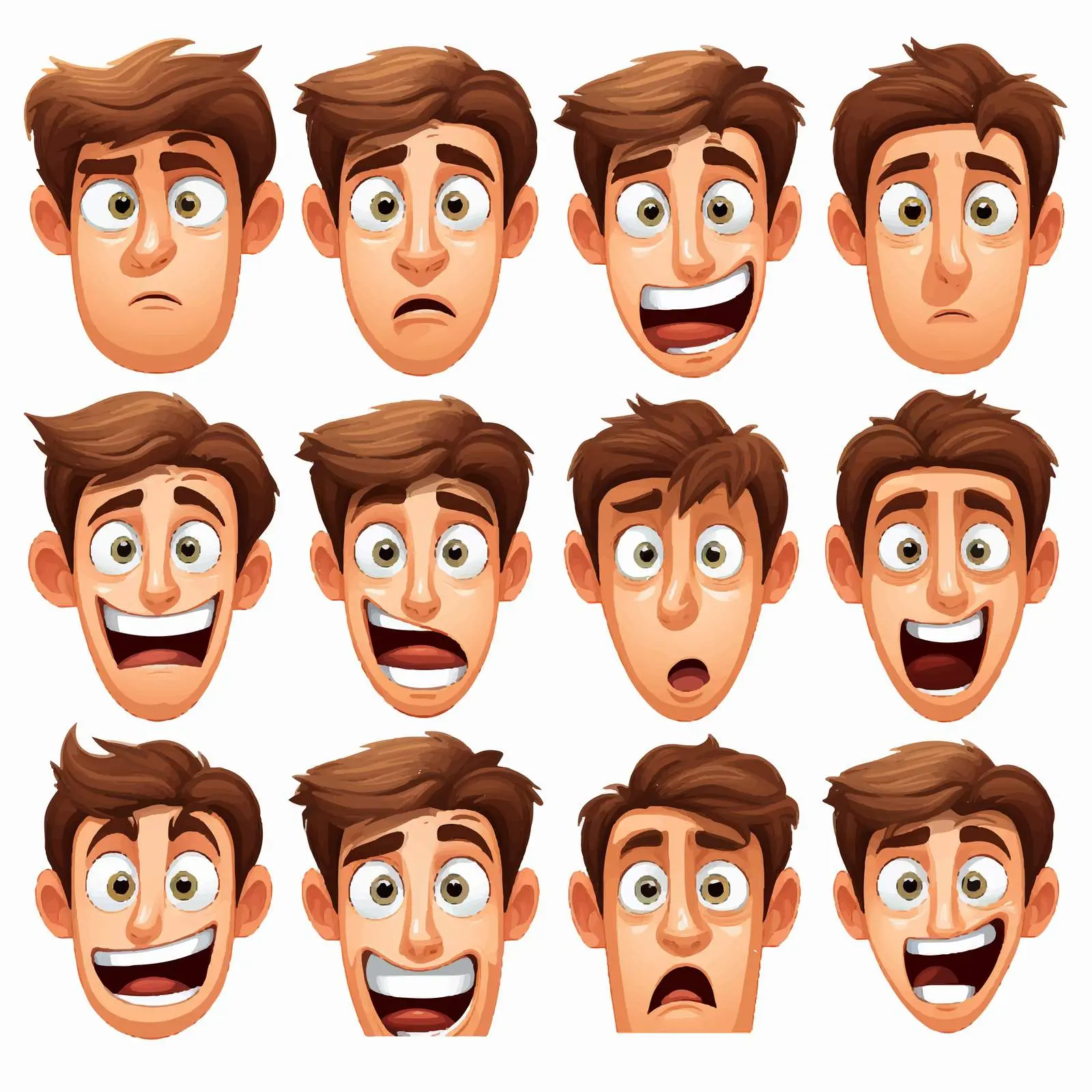 Seamless Facial Expressions Vector Illustration — free download from Dotvec