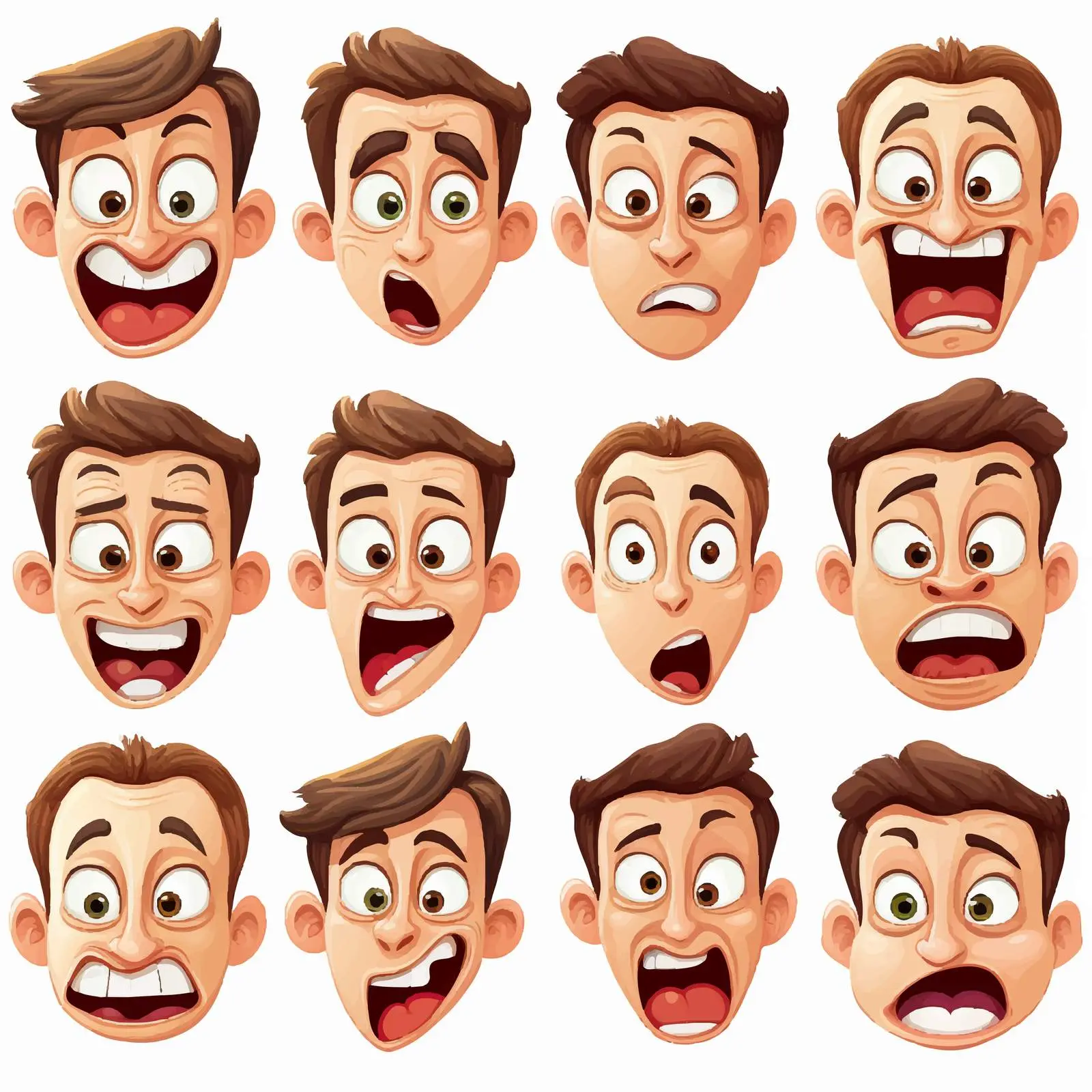 Seamless Facial Expressions Vector Illustration — free download from Dotvec