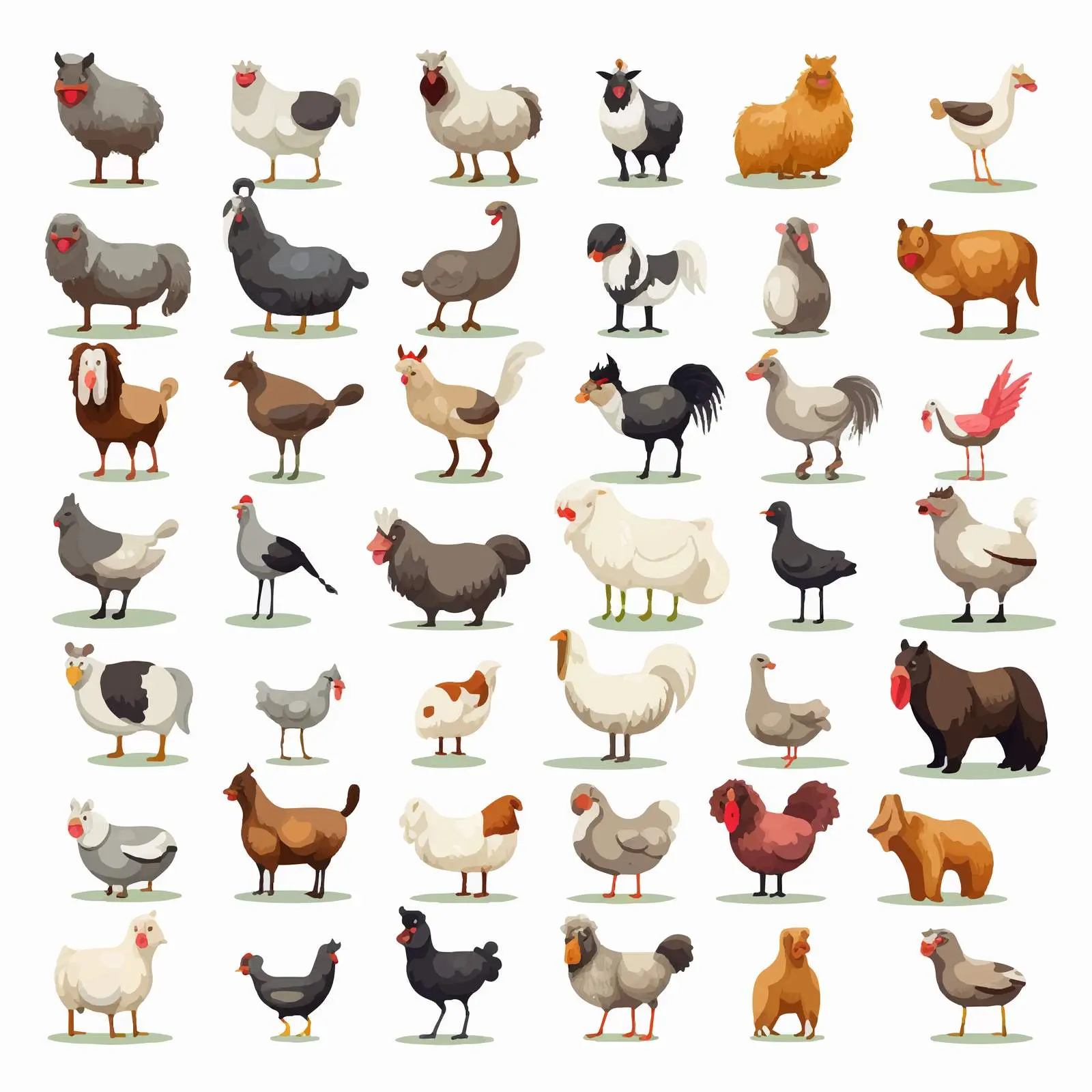 Colorful Cartoon Farm Animals Vector Illustration — free download from Dotvec