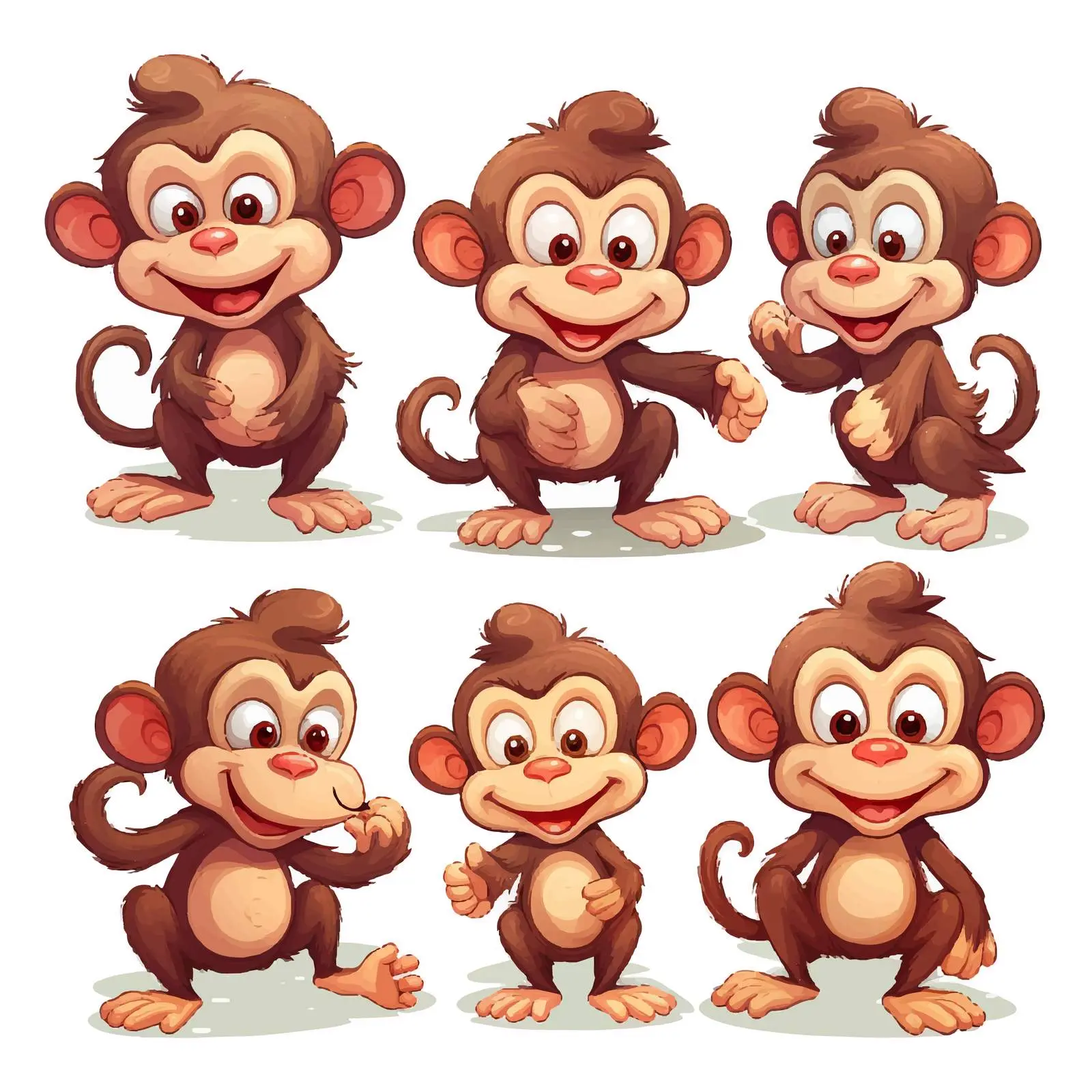 Comical Monkey Vector Cartoon Illustration — free download from Dotvec