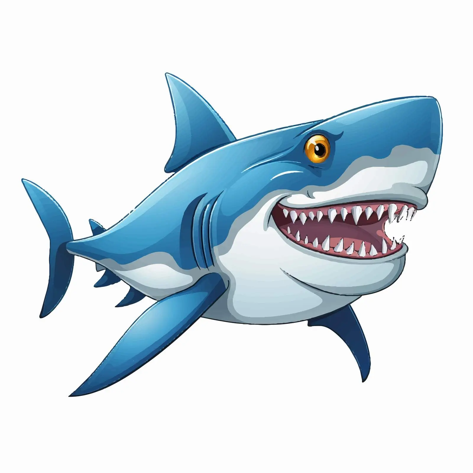 Comical Shark Series Cartoon Vector Illustration — free download from Dotvec