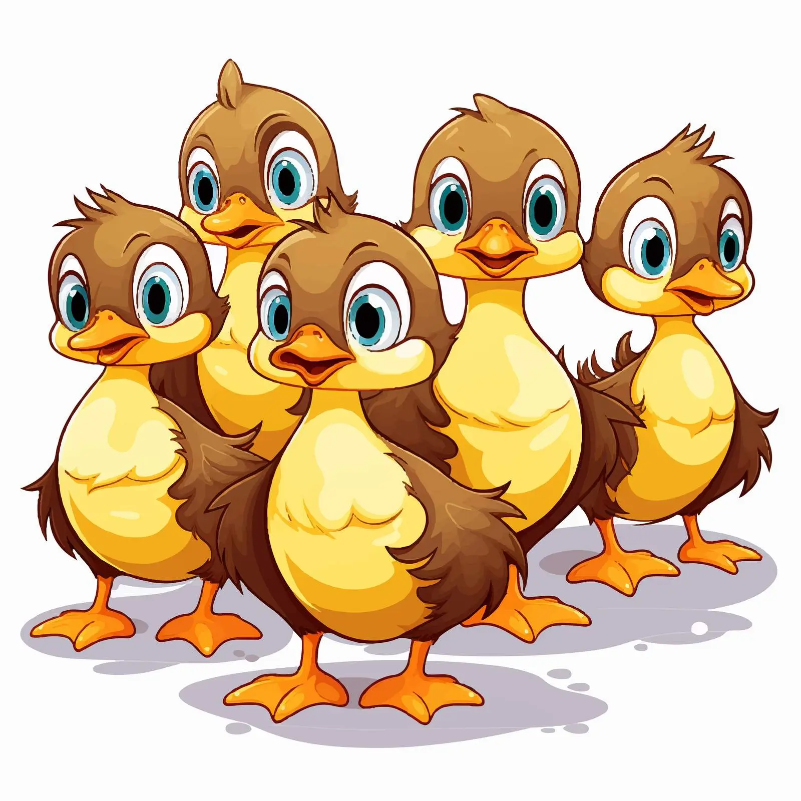 Cute Duckling Chicks Cartoon Vector Illustration — free download from Dotvec