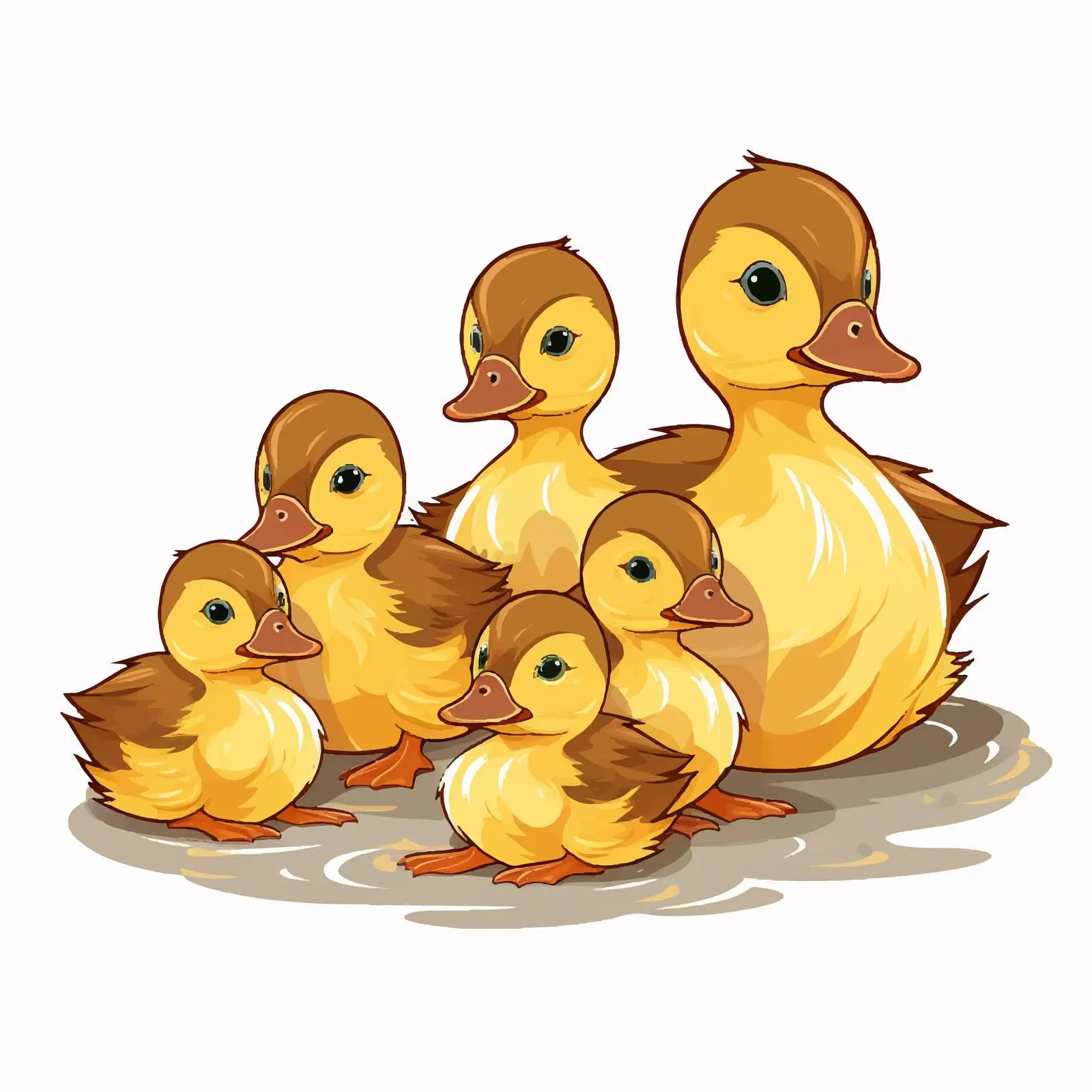 Cute Duckling Chicks Vector Illustration — free download from Dotvec