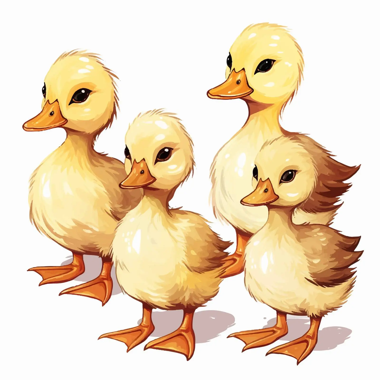 Cute Duckling Chicks Cartoon Illustration — free download from Dotvec