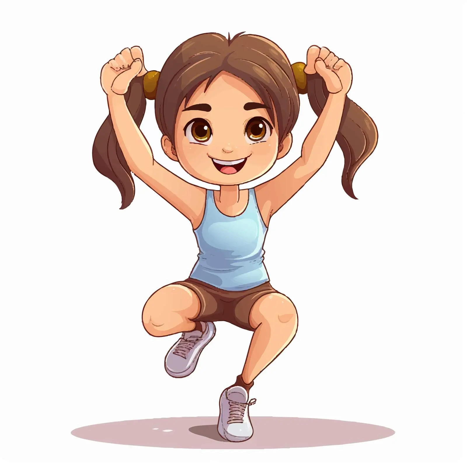 Girl Exercising Cartoon Vector Illustration — free download from Dotvec