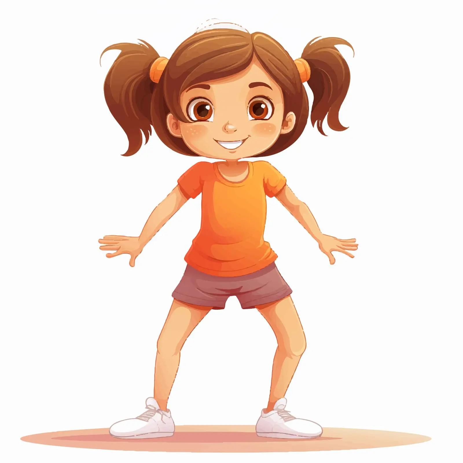 Girl Exercising Vector Cartoon Illustration – free exercise illustration image from Dotvec