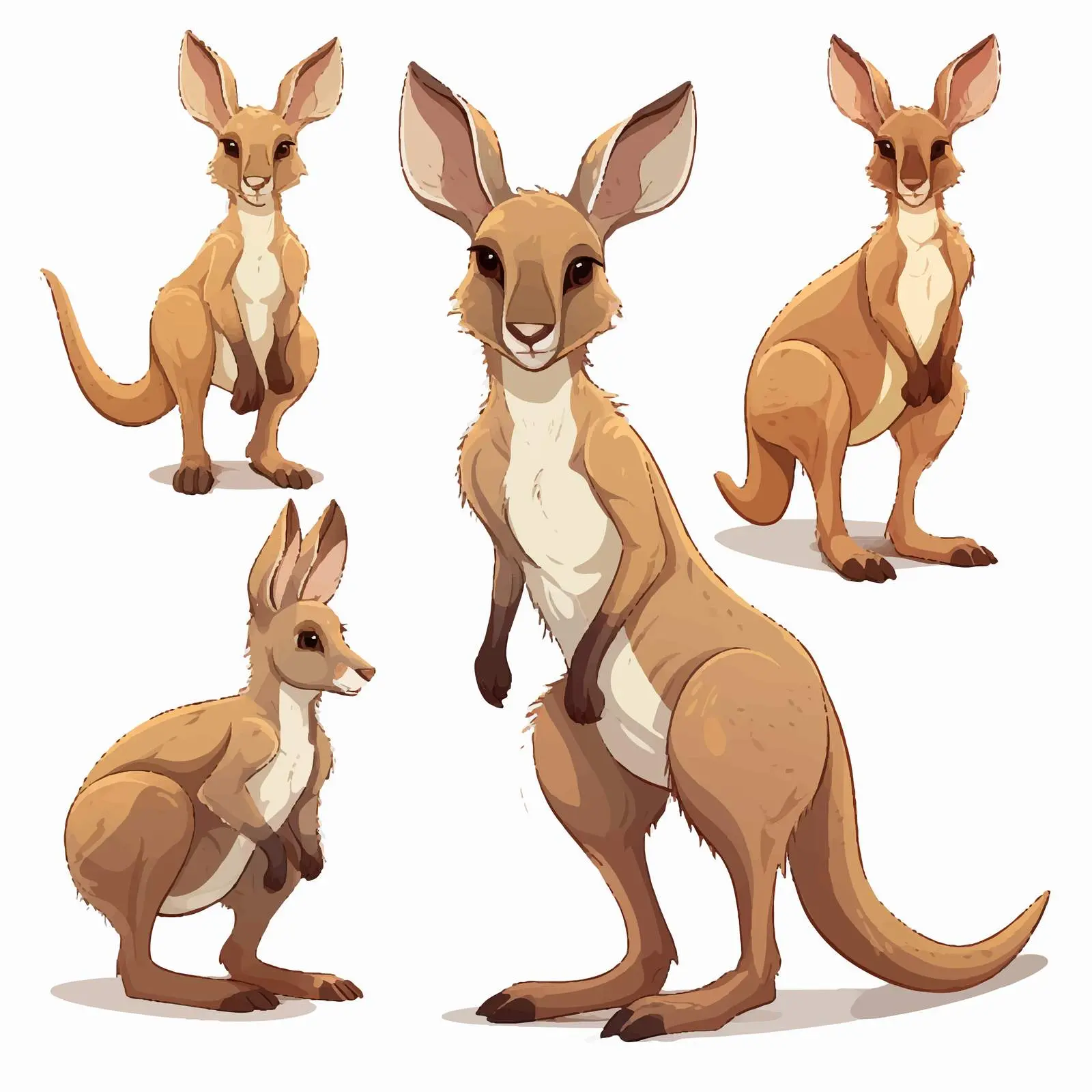 Mixed Kangaroo Cartoon Illustrations – free kangaroo image from Dotvec
