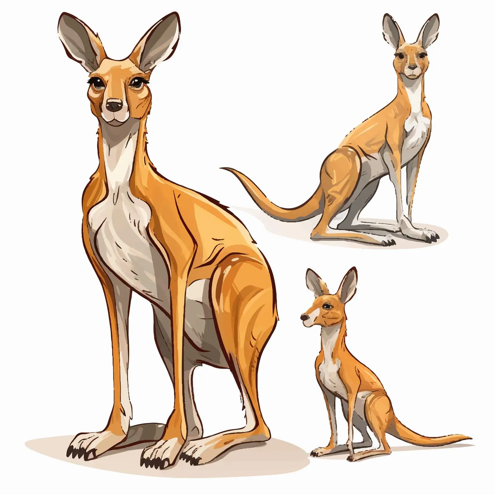 Mixed Kangaroo Cartoon Illustration Vector – free kangaroo image from Dotvec